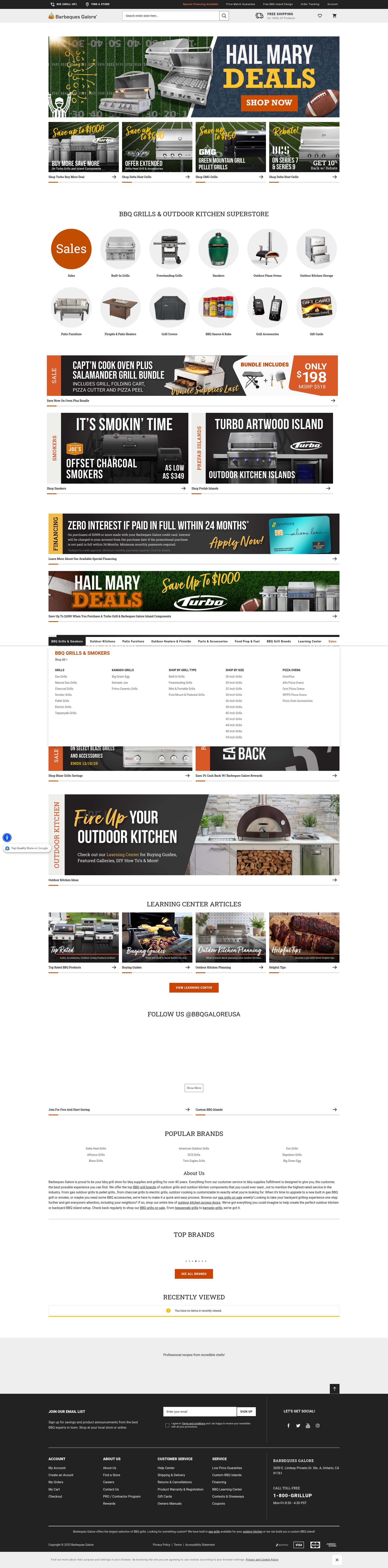 Screenshot of www.bbqgalore.com