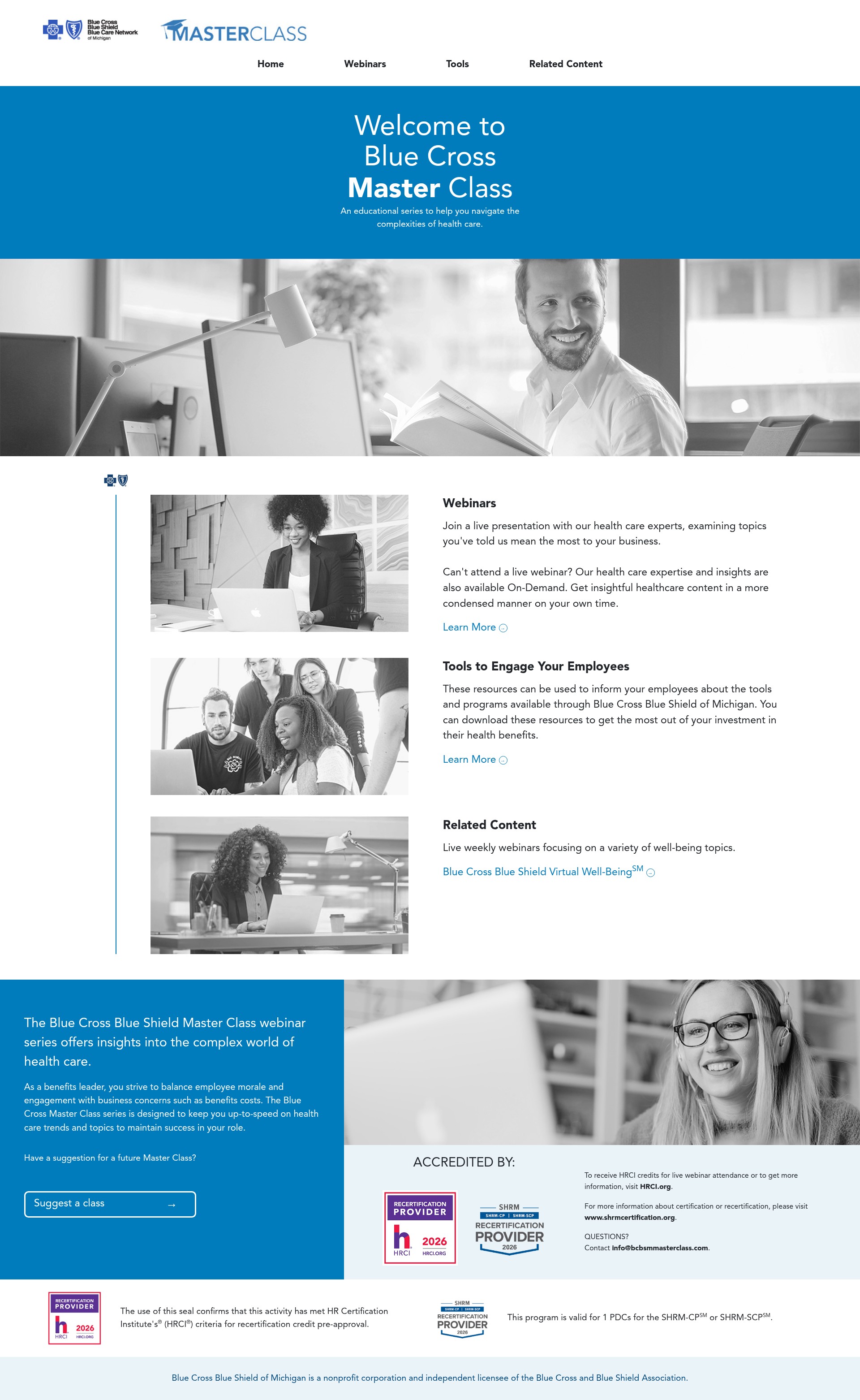 Screenshot of www.bcbsmmasterclass.com