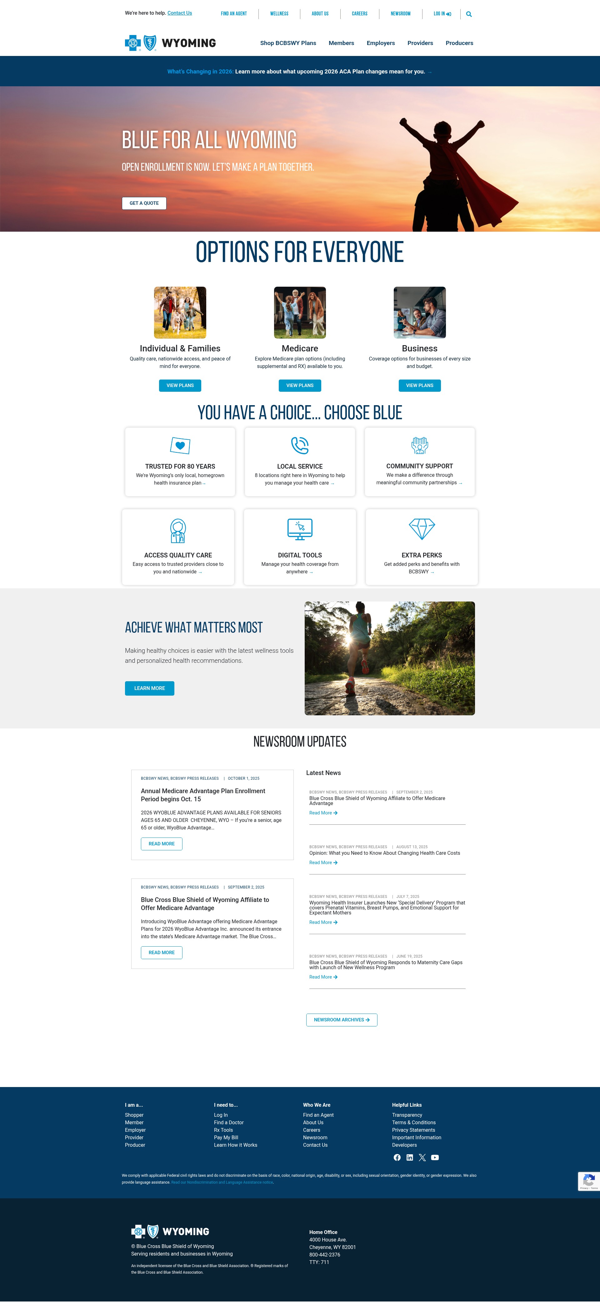 Screenshot of www.bcbswy.com