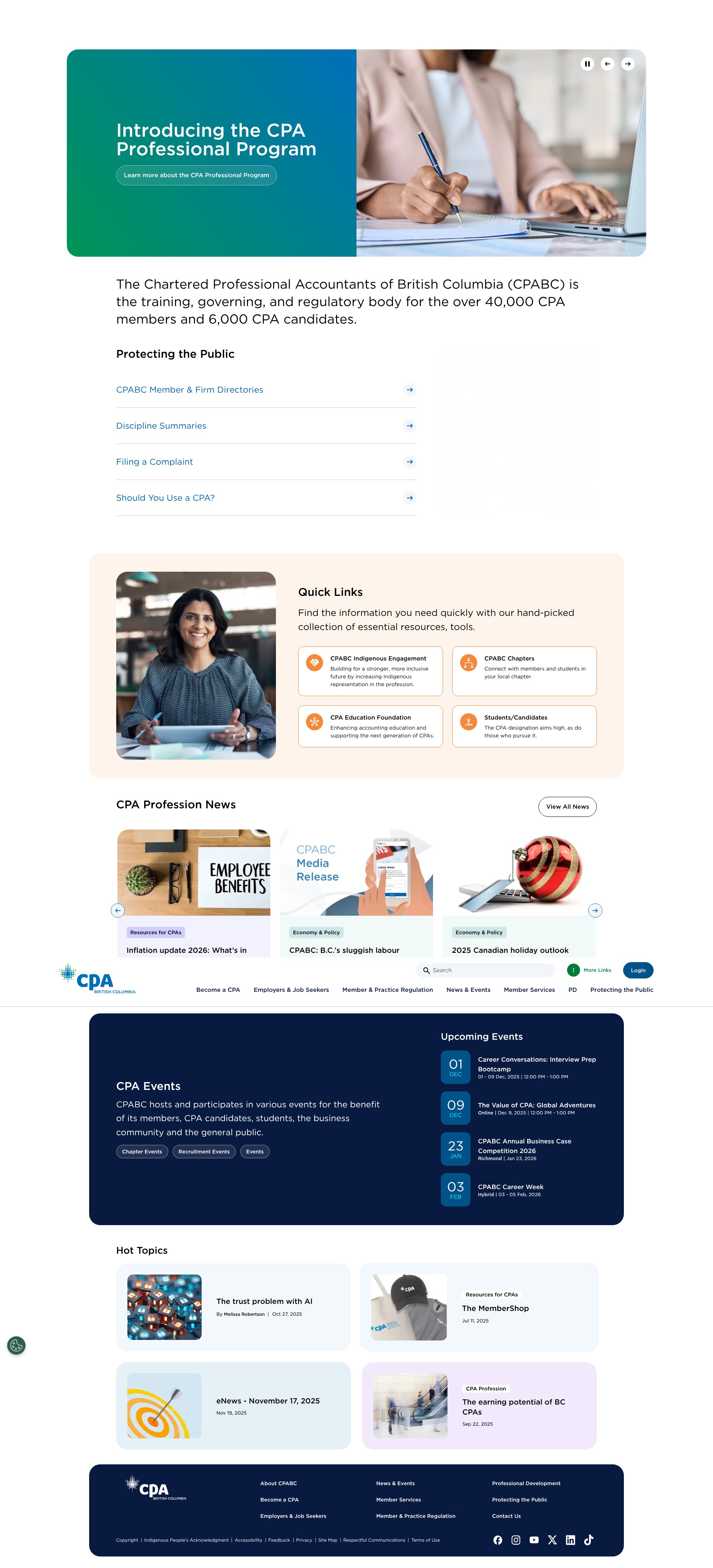 Screenshot of www.bccpa.ca