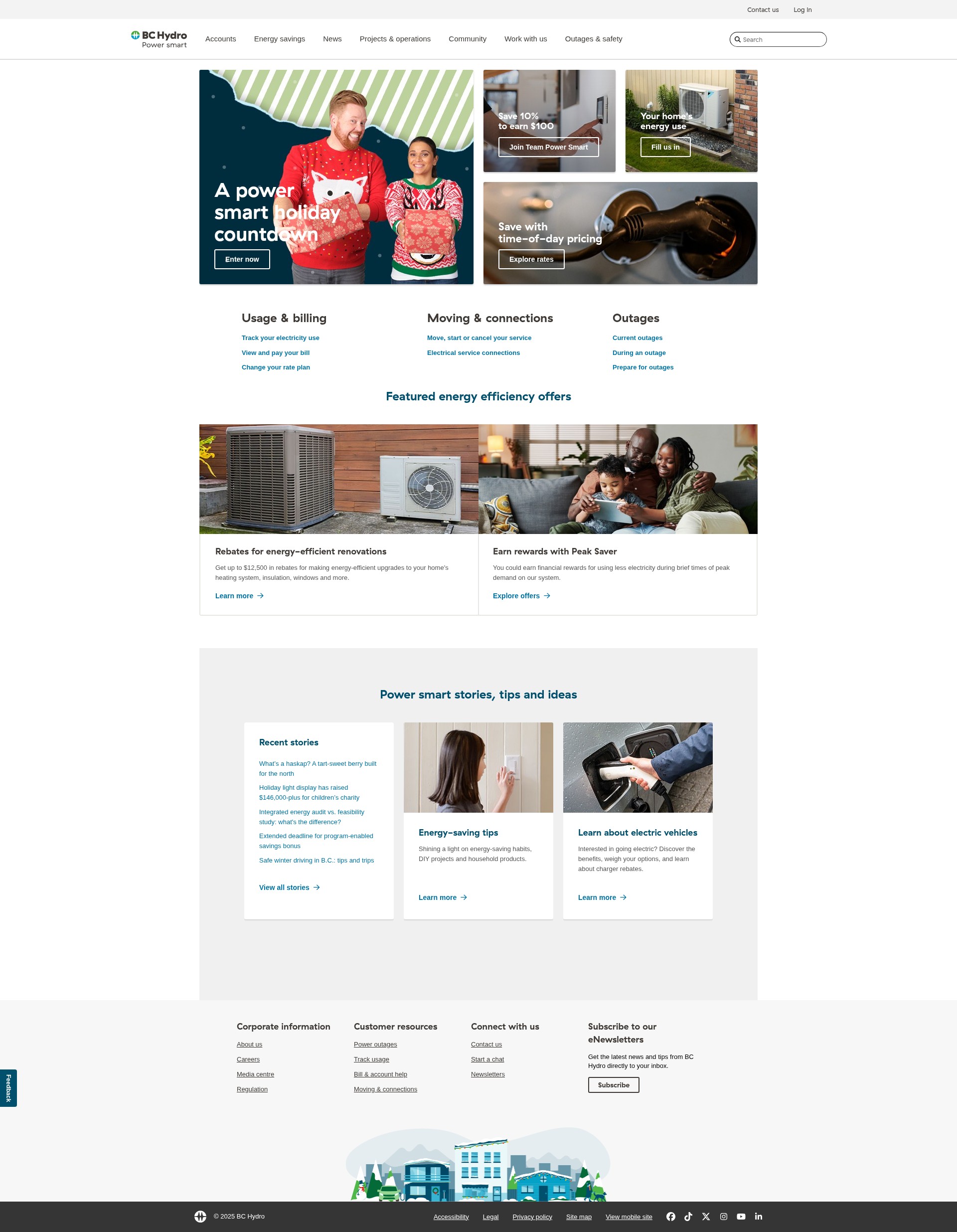 Screenshot of www.bchydro.com