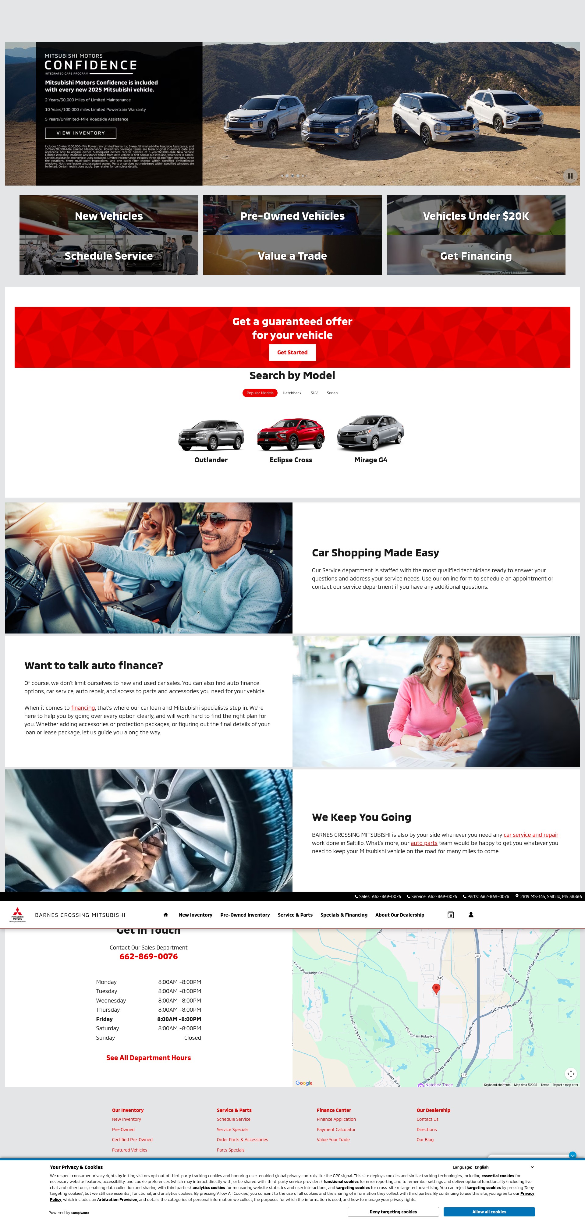 Screenshot of www.bcmitsubishiofsaltillo.com
