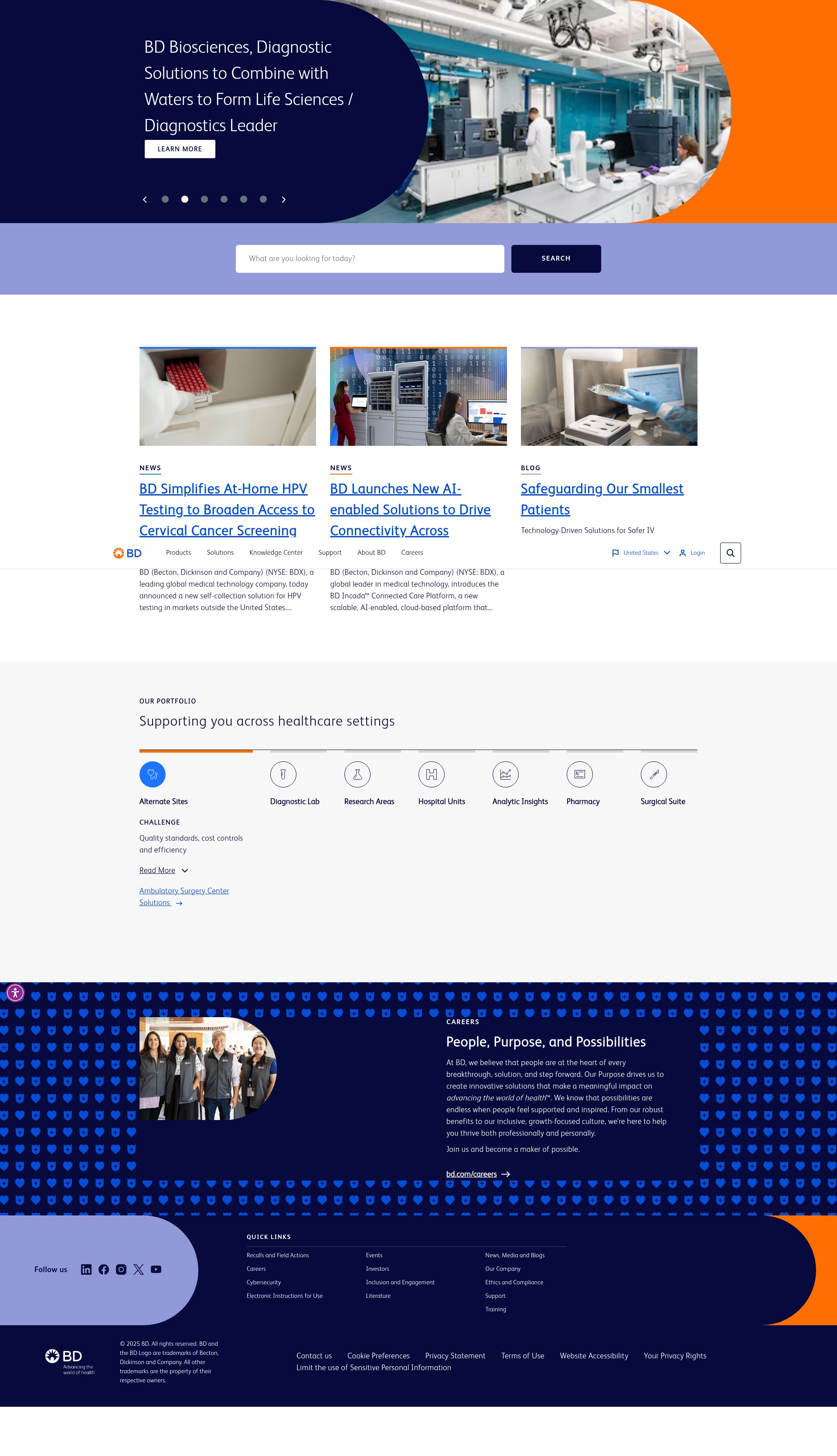 Screenshot of www.bd.com
