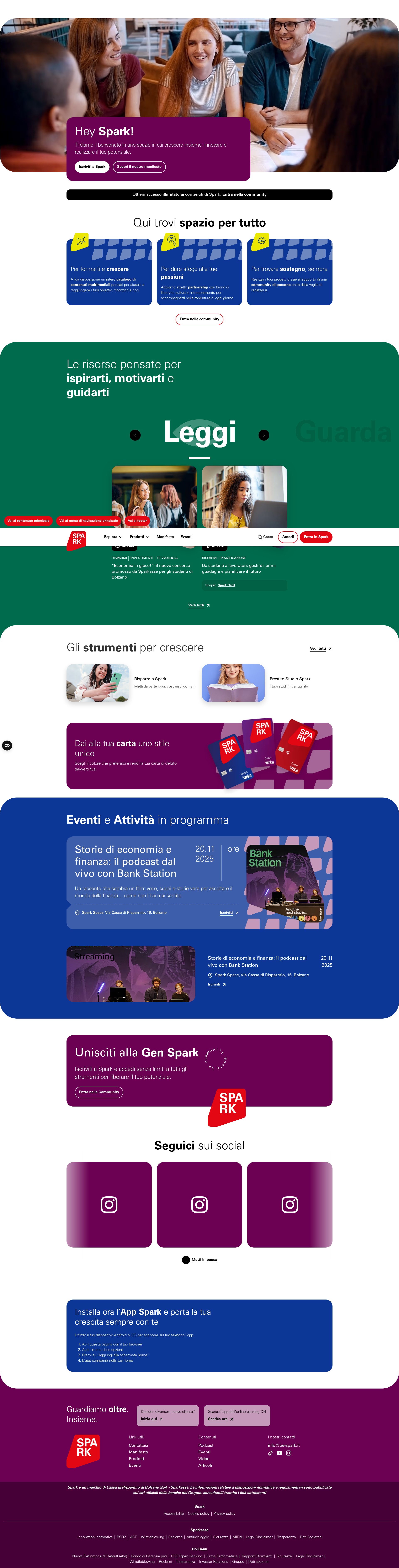 Screenshot of www.be-spark.it