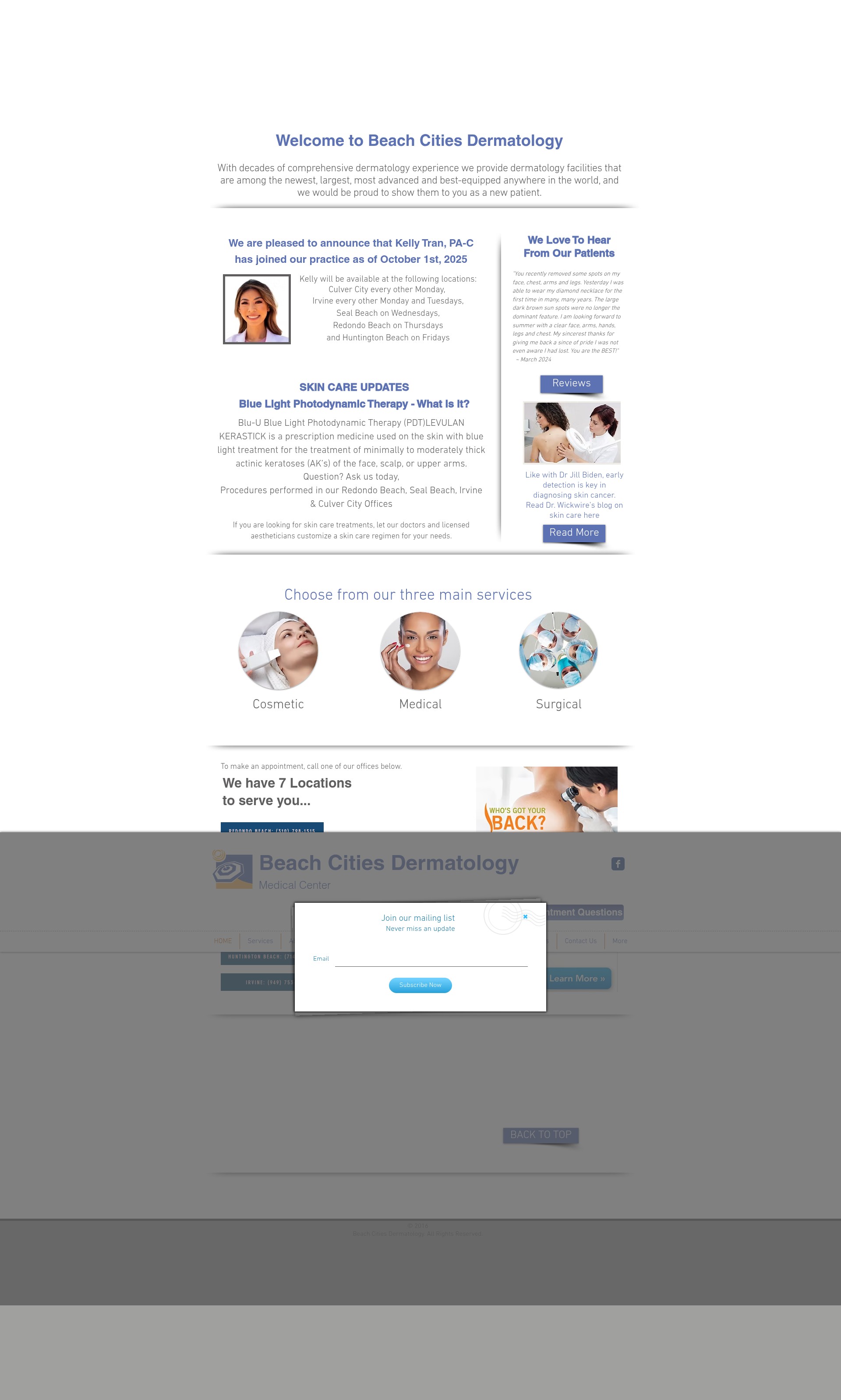 Screenshot of www.beachcitiesderm.com