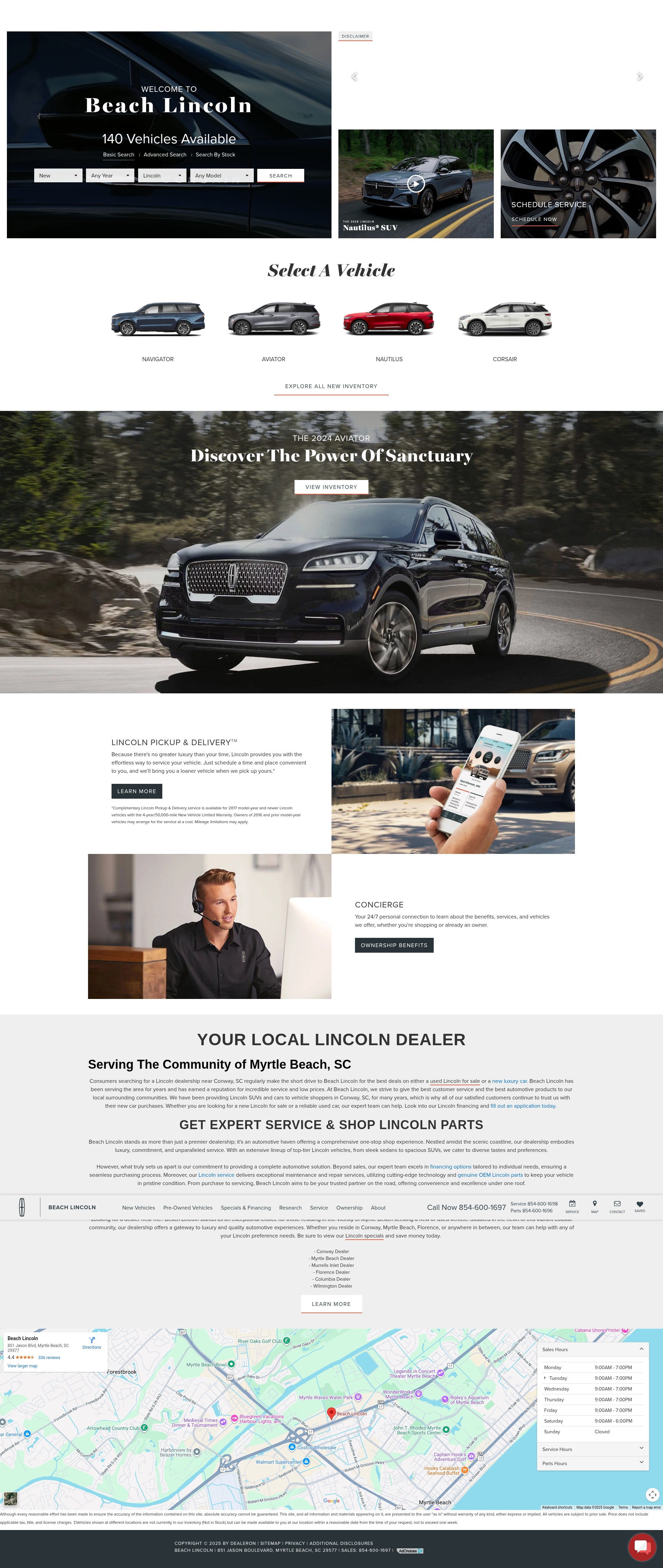 Screenshot of www.beachlincoln.com