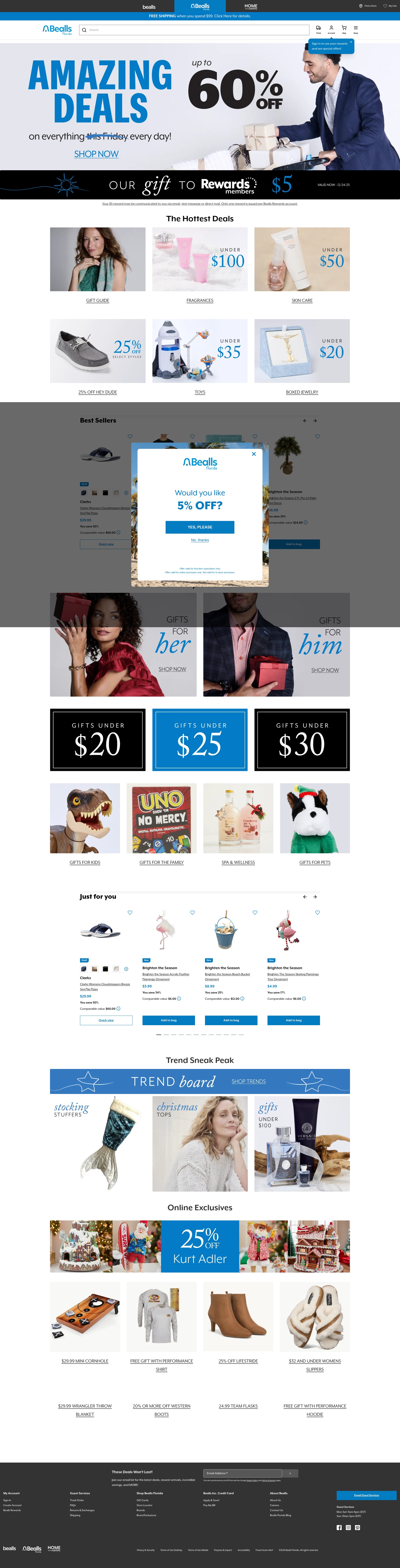 Screenshot of www.beallsflorida.com