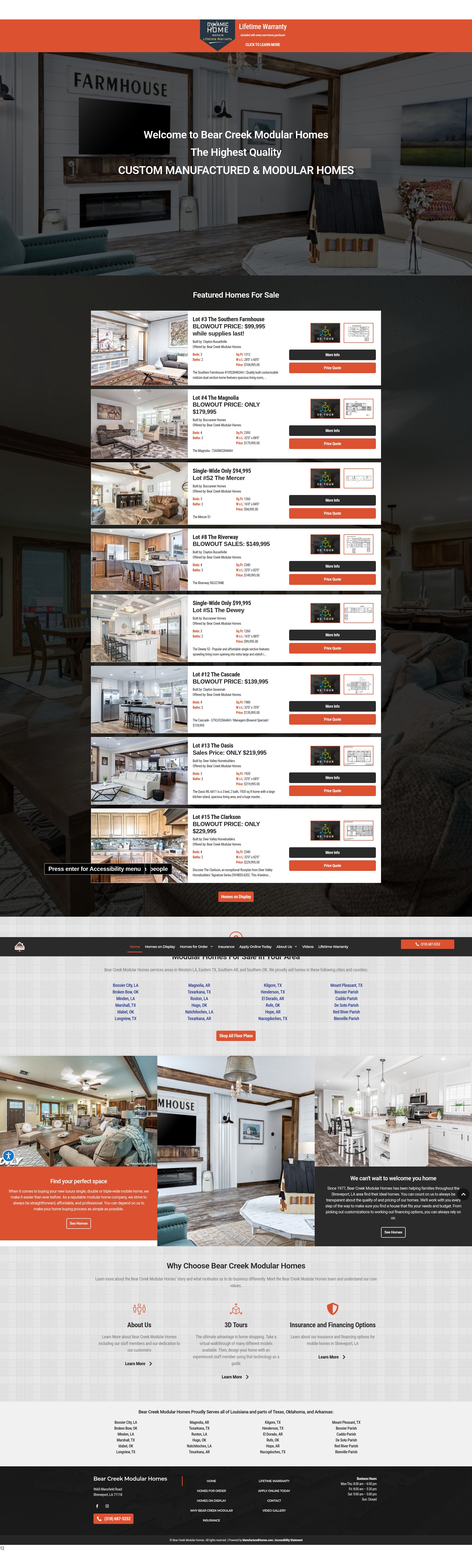Screenshot of www.bearcreekmodular.com