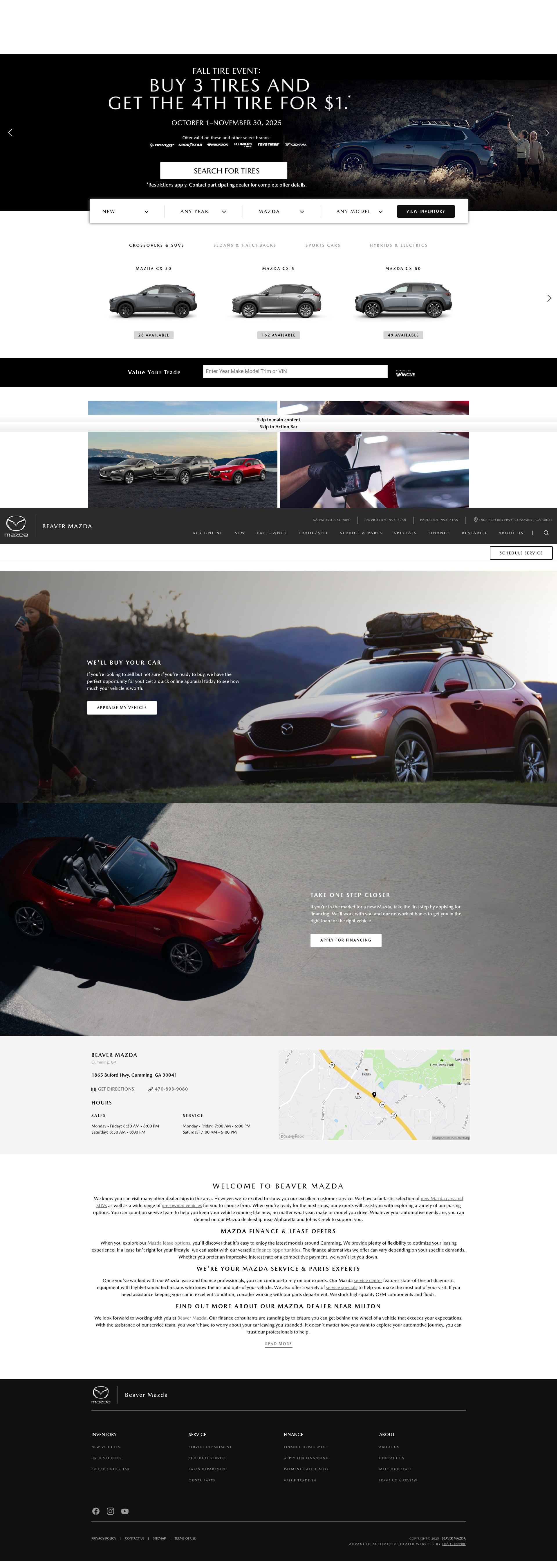 Screenshot of www.beavermazda.com