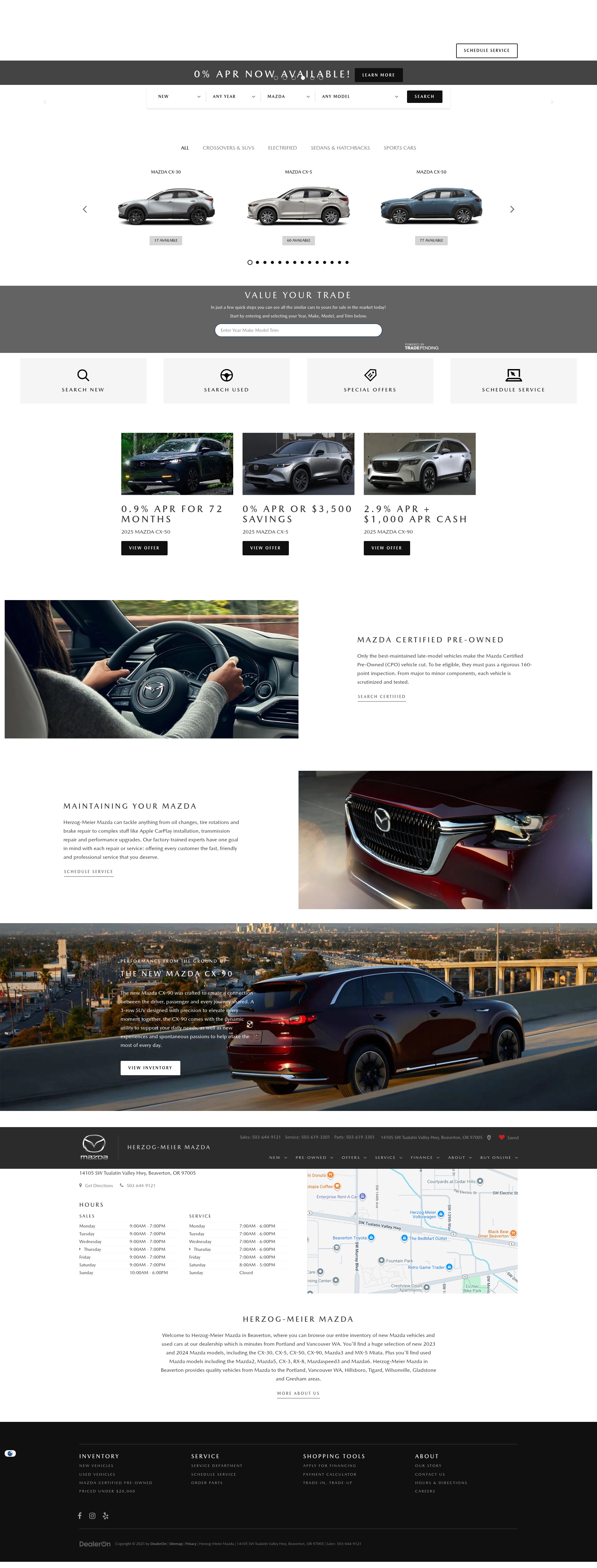 Screenshot of www.beavertonmazda.com