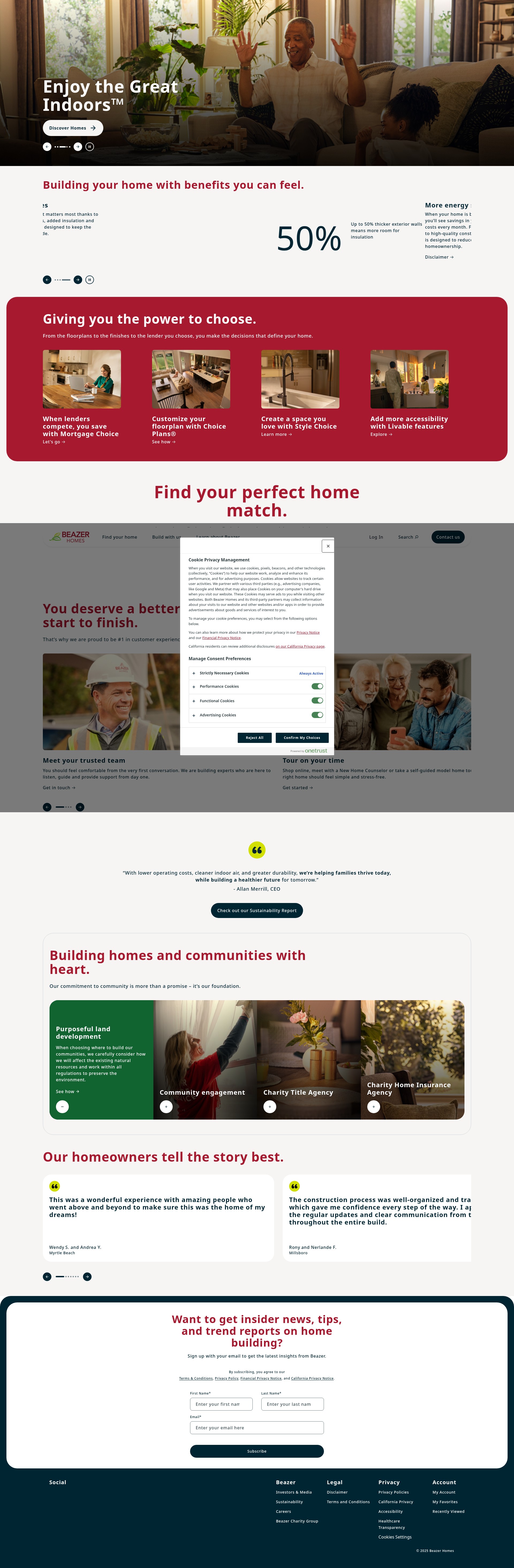 Screenshot of www.beazer.com