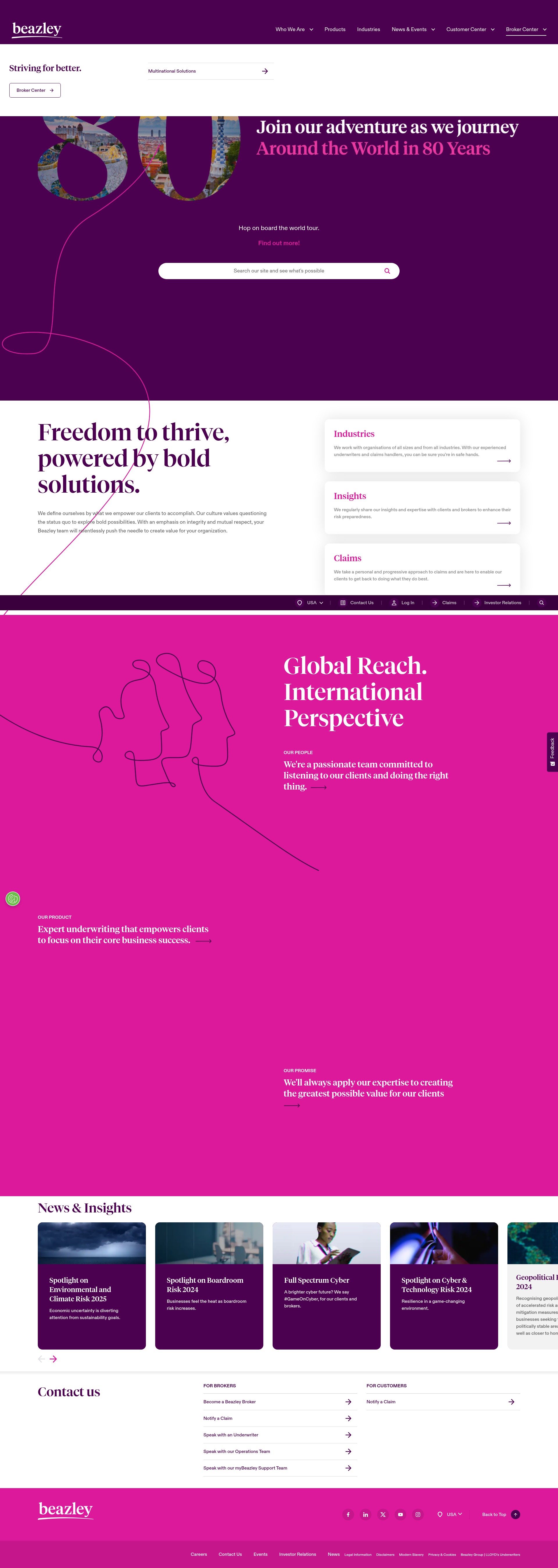 Screenshot of www.beazley.com