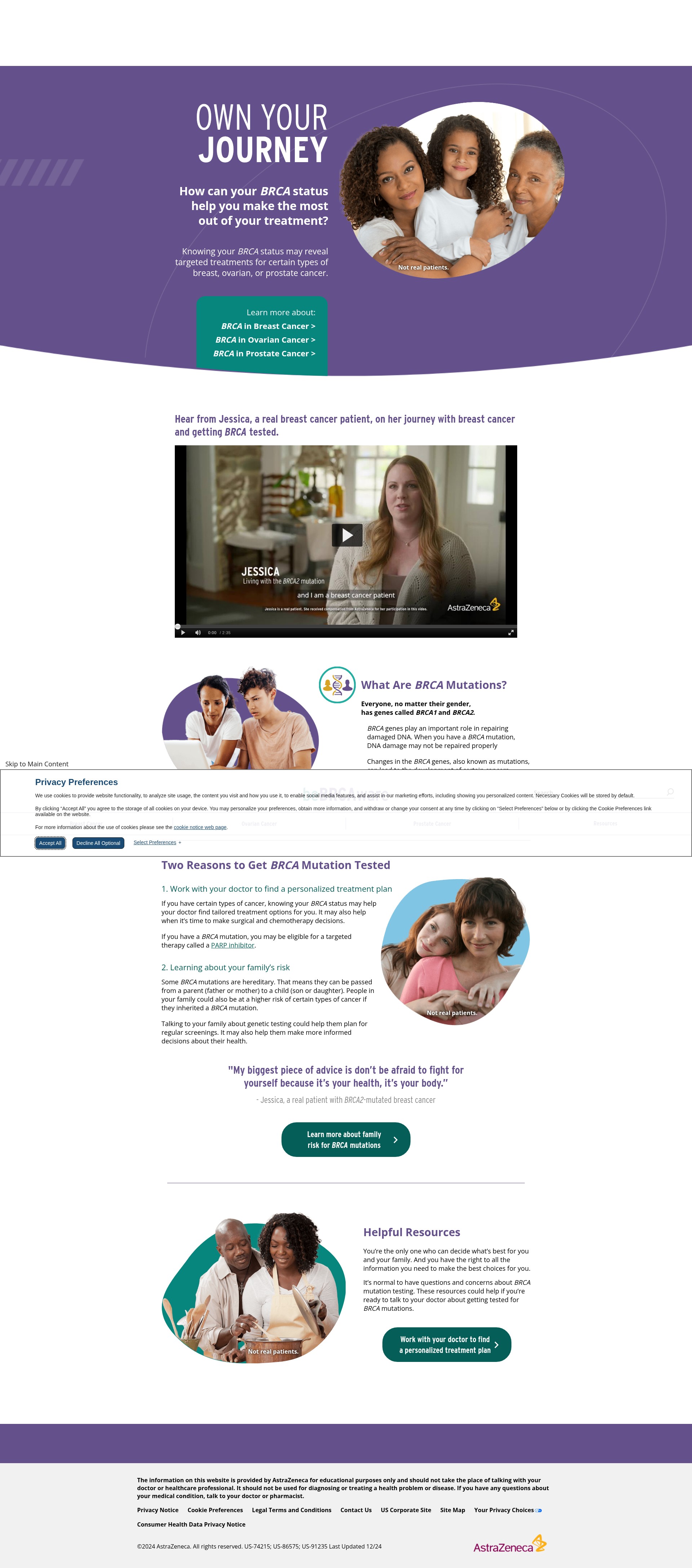 Screenshot of www.bebrcaware.com