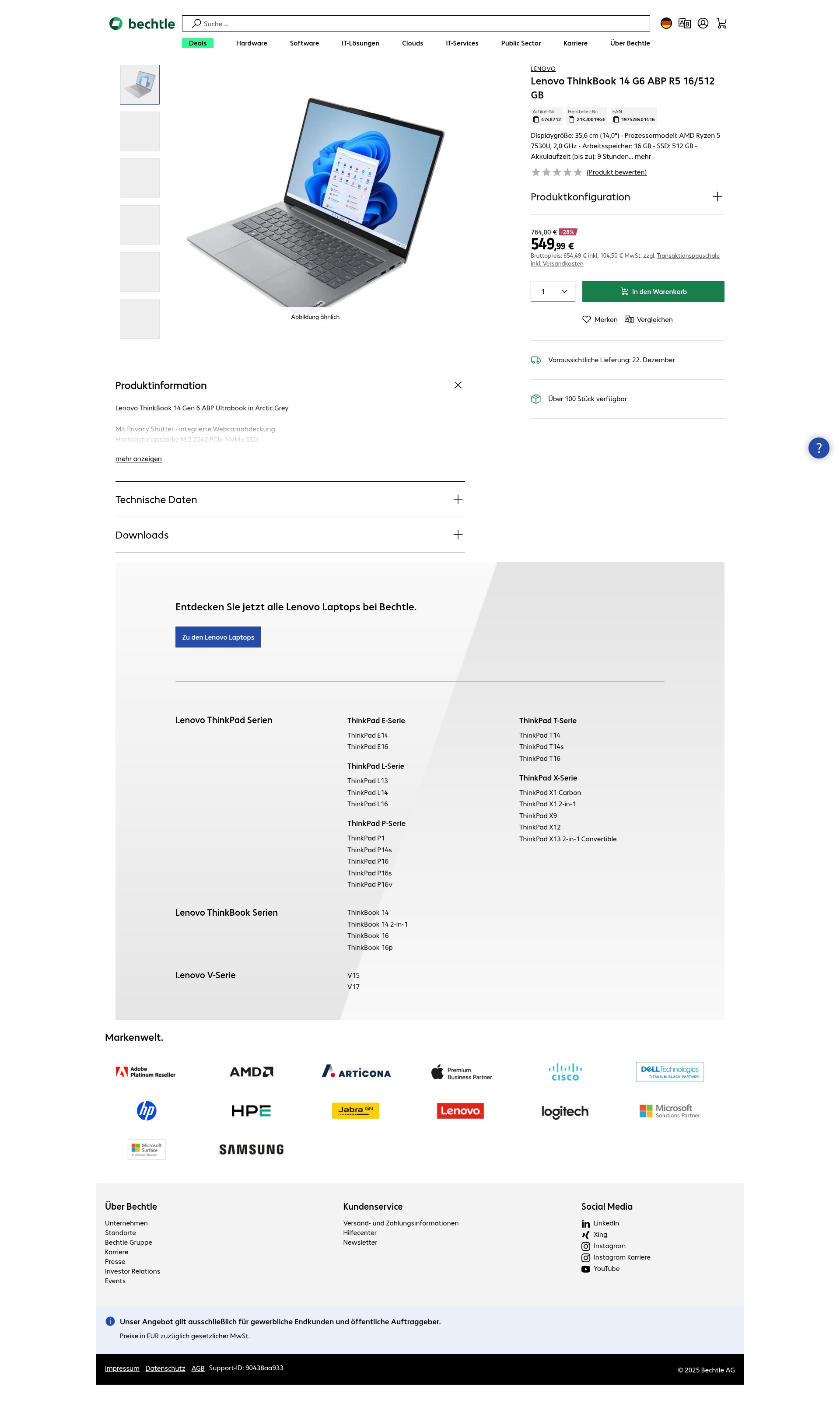 Screenshot of www.bechtle.com