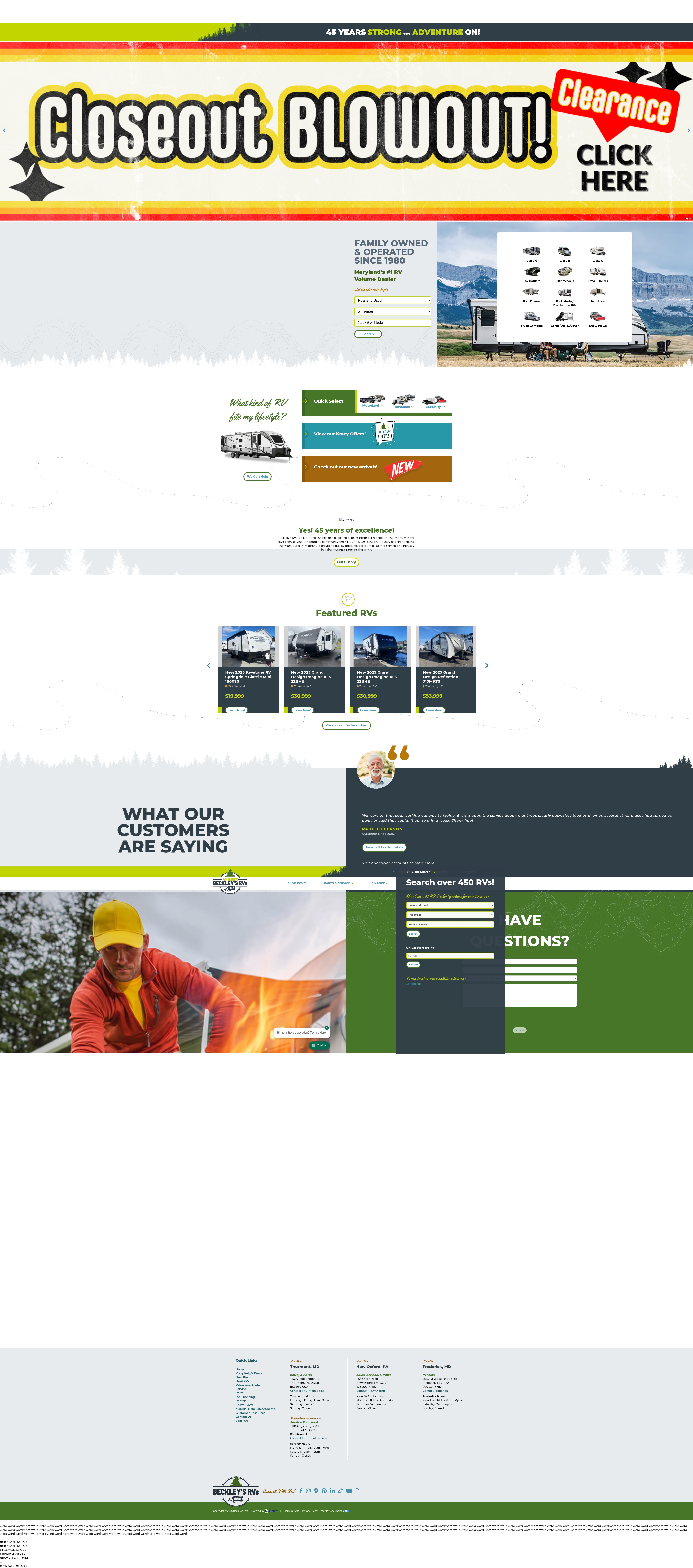 Screenshot of www.beckleysrvs.com