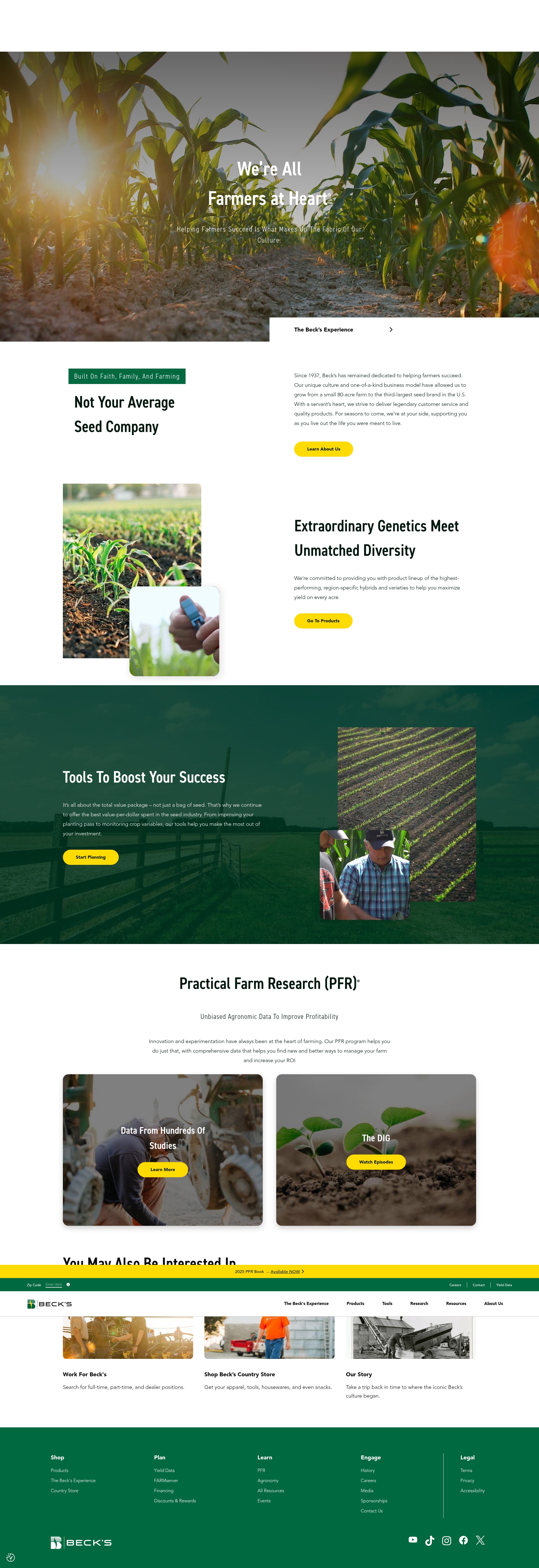 Screenshot of www.beckshybrids.com
