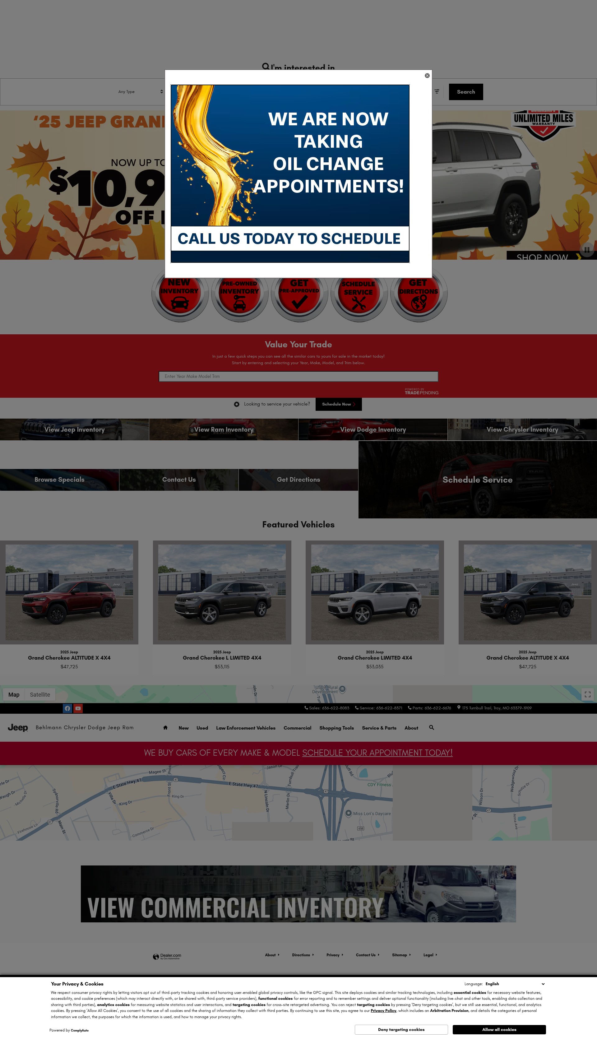 Screenshot of www.behlmanncdjr.com