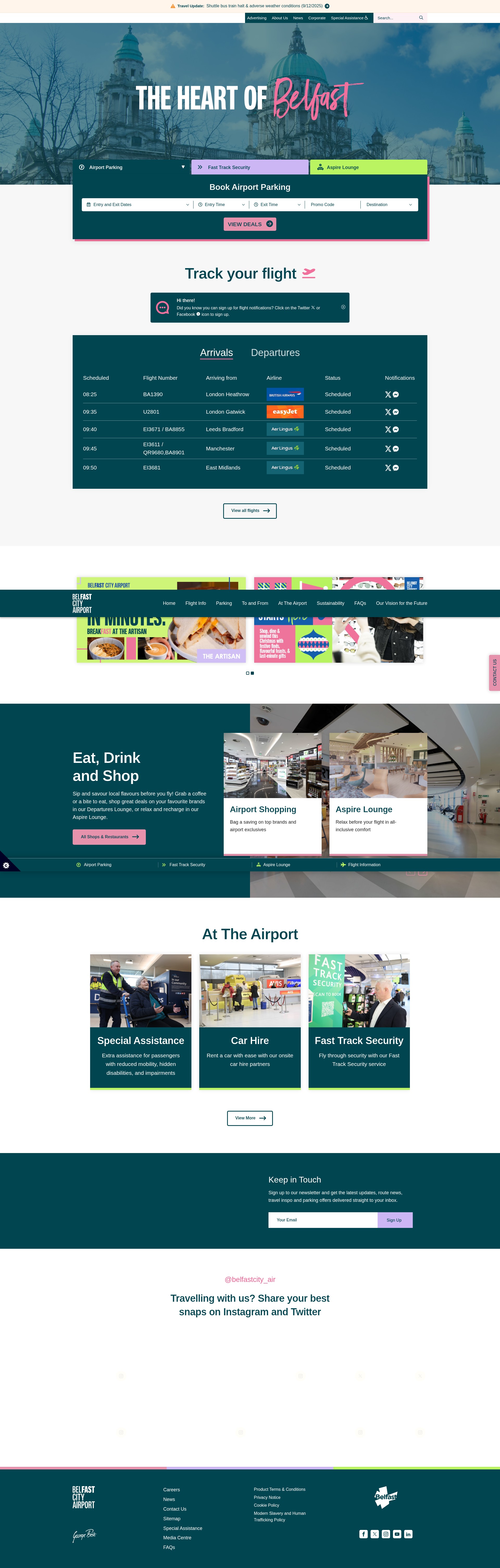 Screenshot of www.belfastcityairport.com