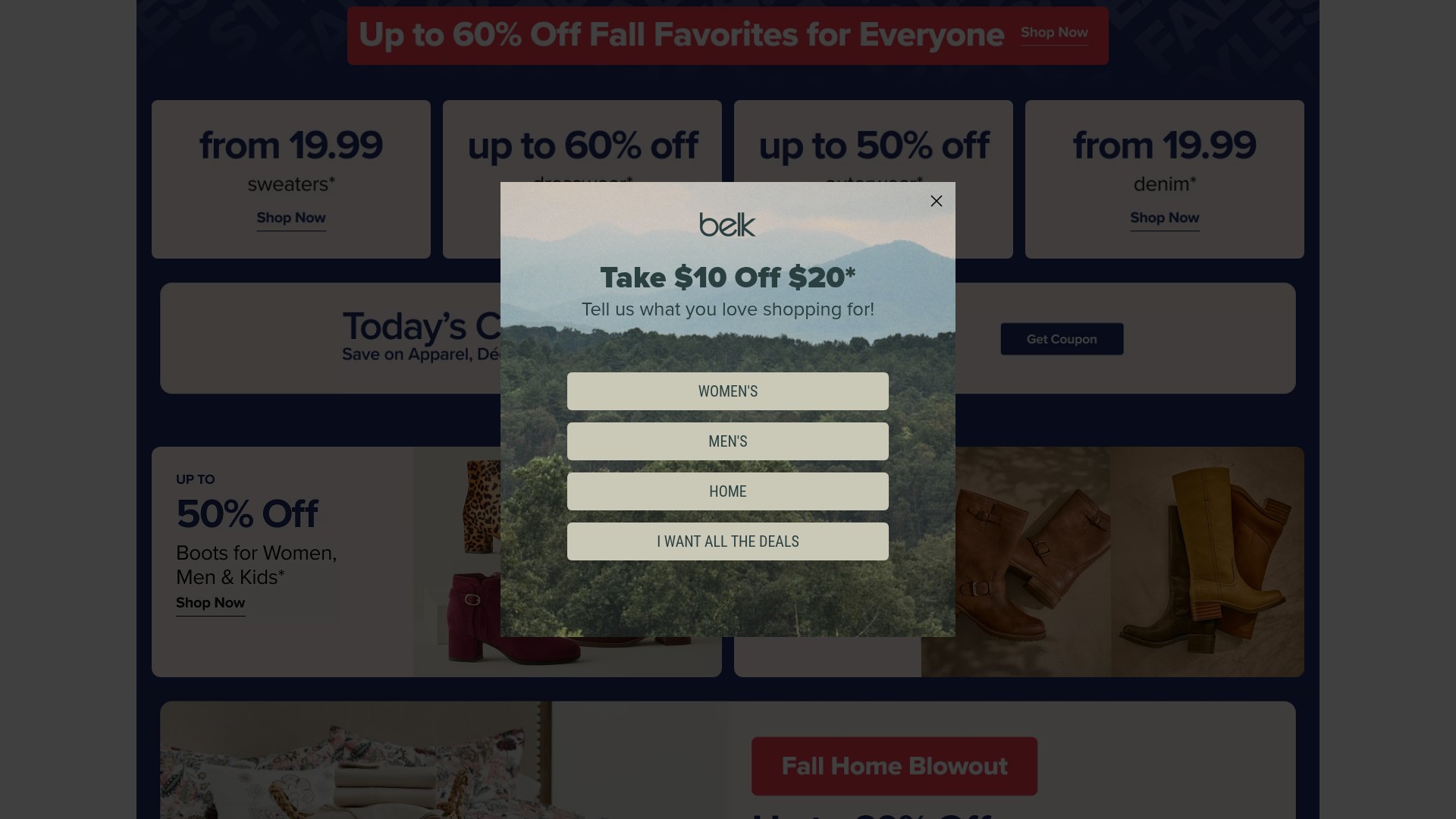 Screenshot of www.belk.com