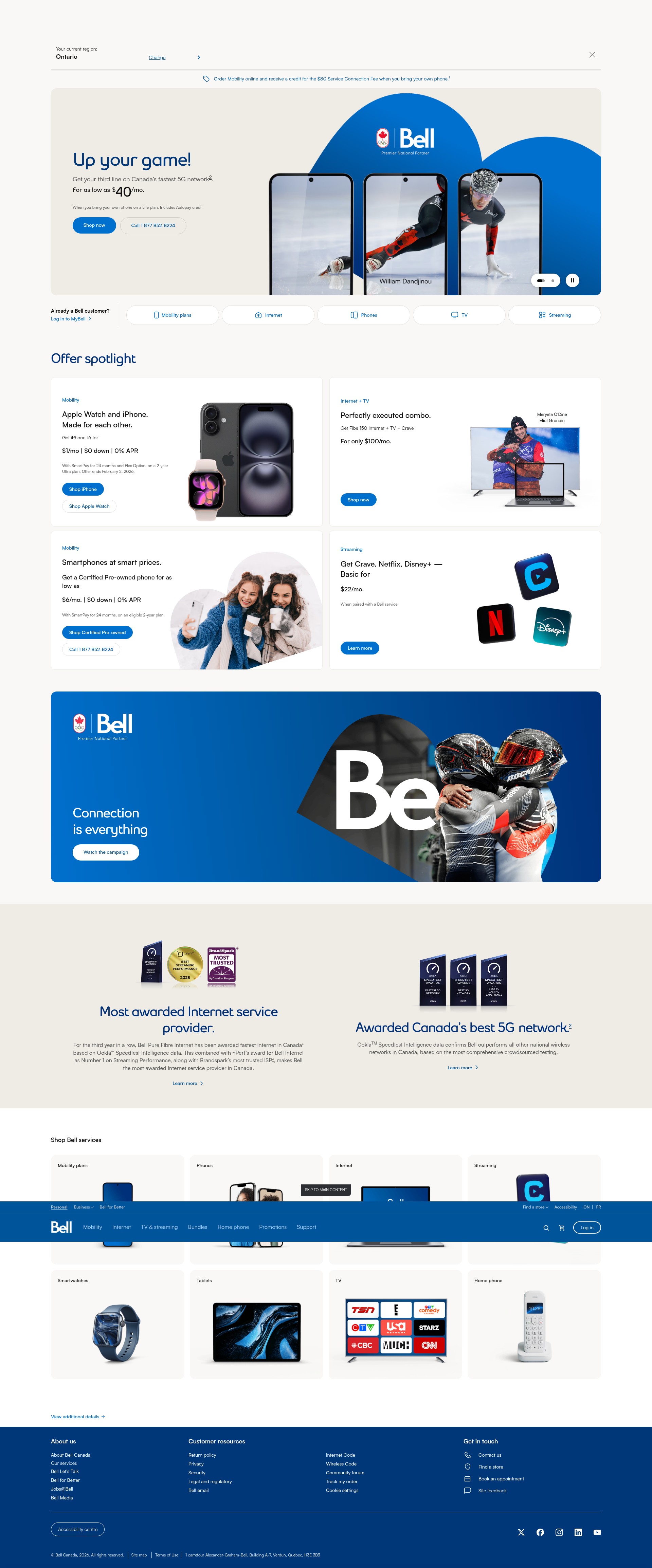 Screenshot of www.bell.ca