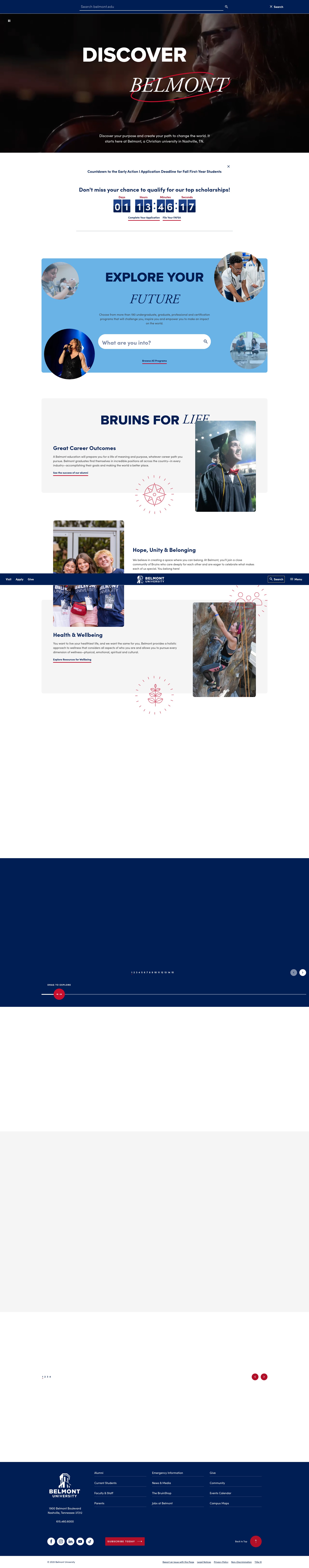 Screenshot of www.belmont.edu