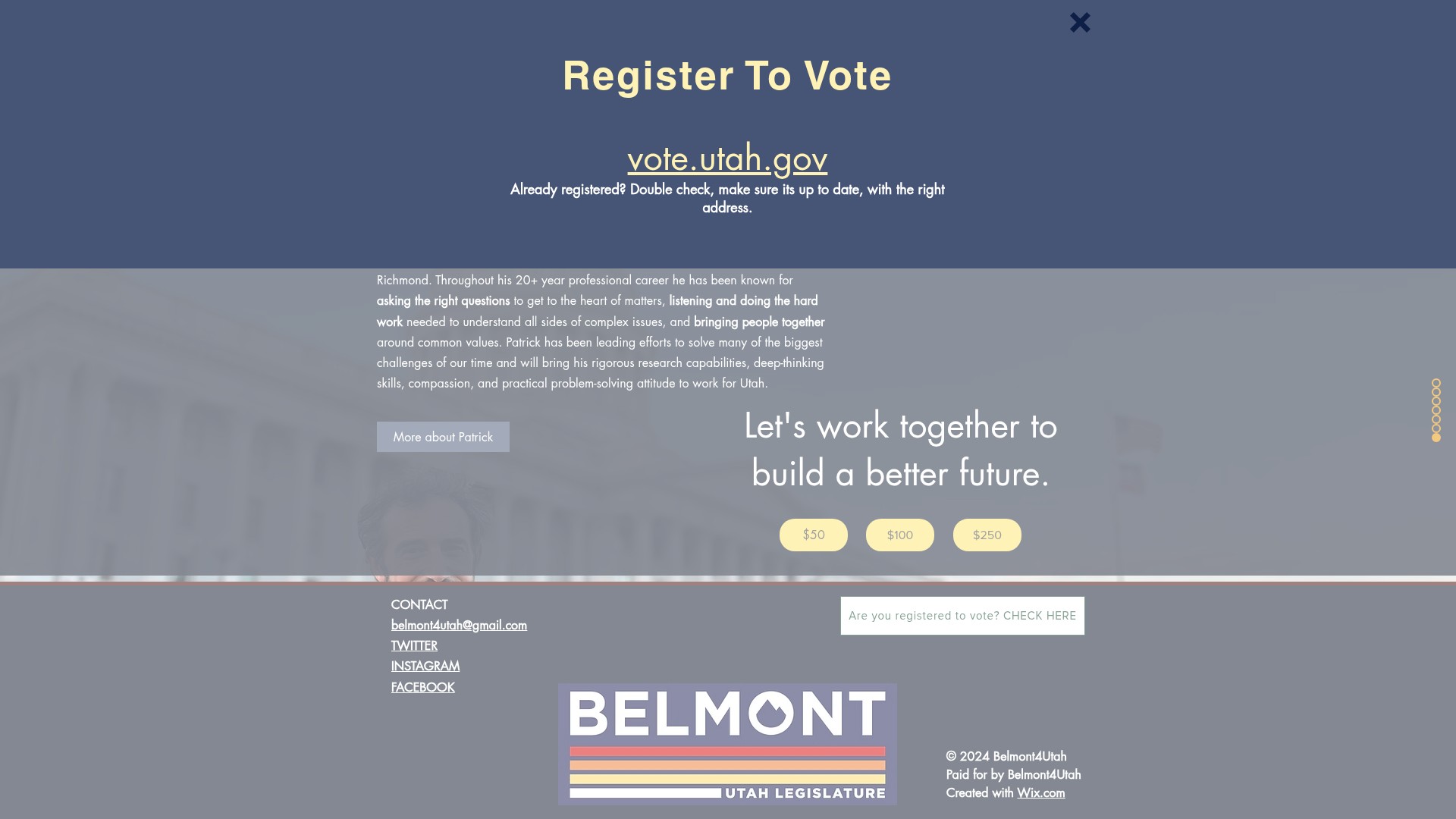 Screenshot of www.belmont4utah.org