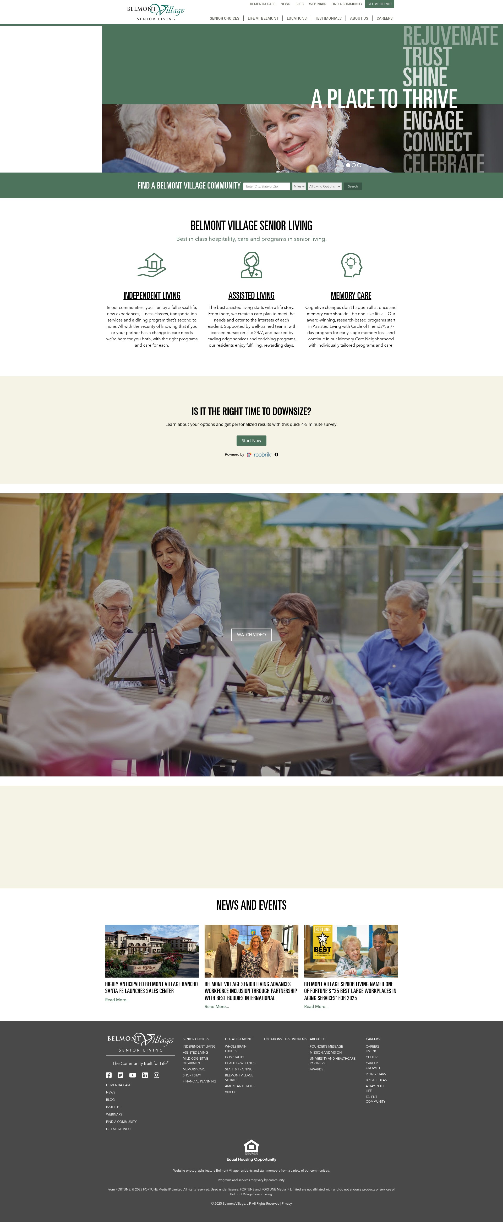 Screenshot of www.belmontvillage.com