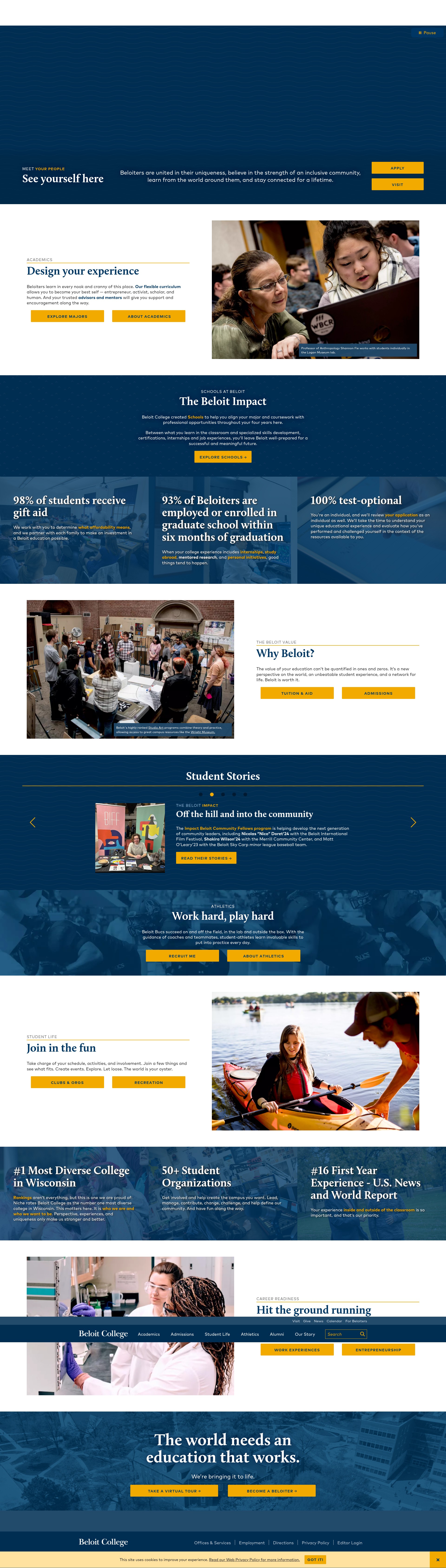 Screenshot of www.beloit.edu