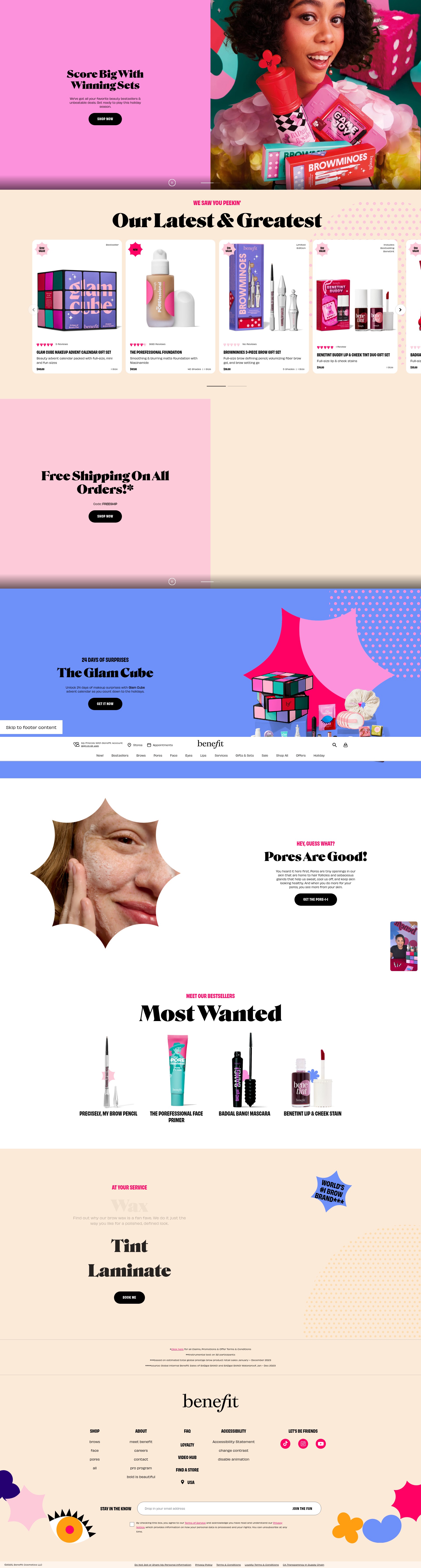 Screenshot of www.benefitcosmetics.com