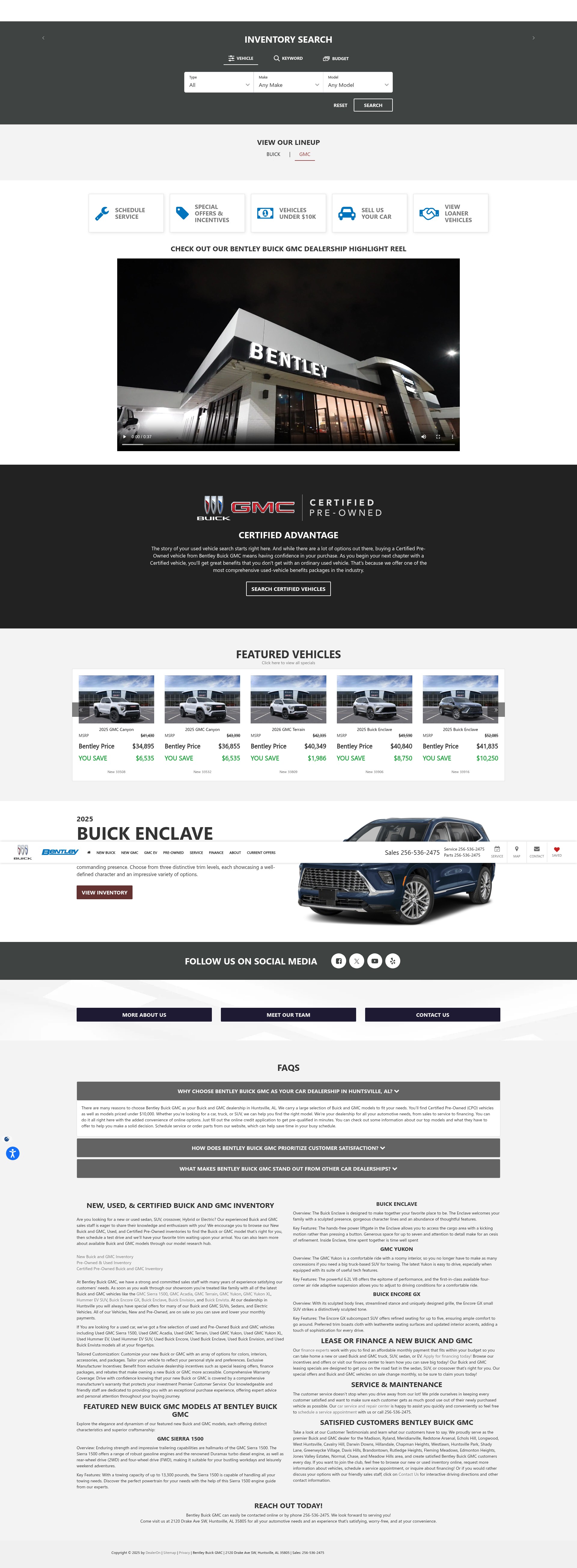 Screenshot of www.bentleygmc.com