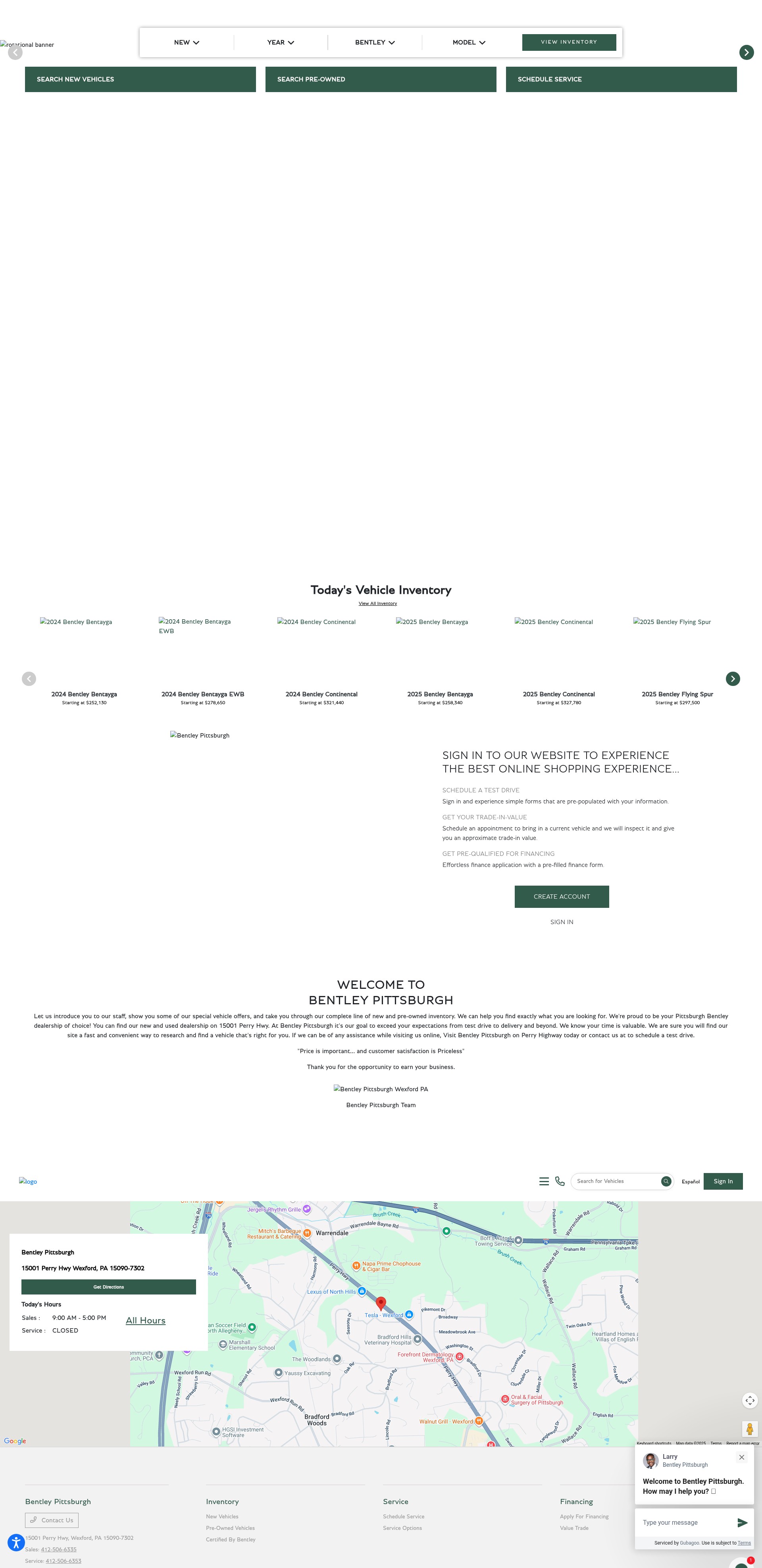 Screenshot of www.bentleypittsburgh.com