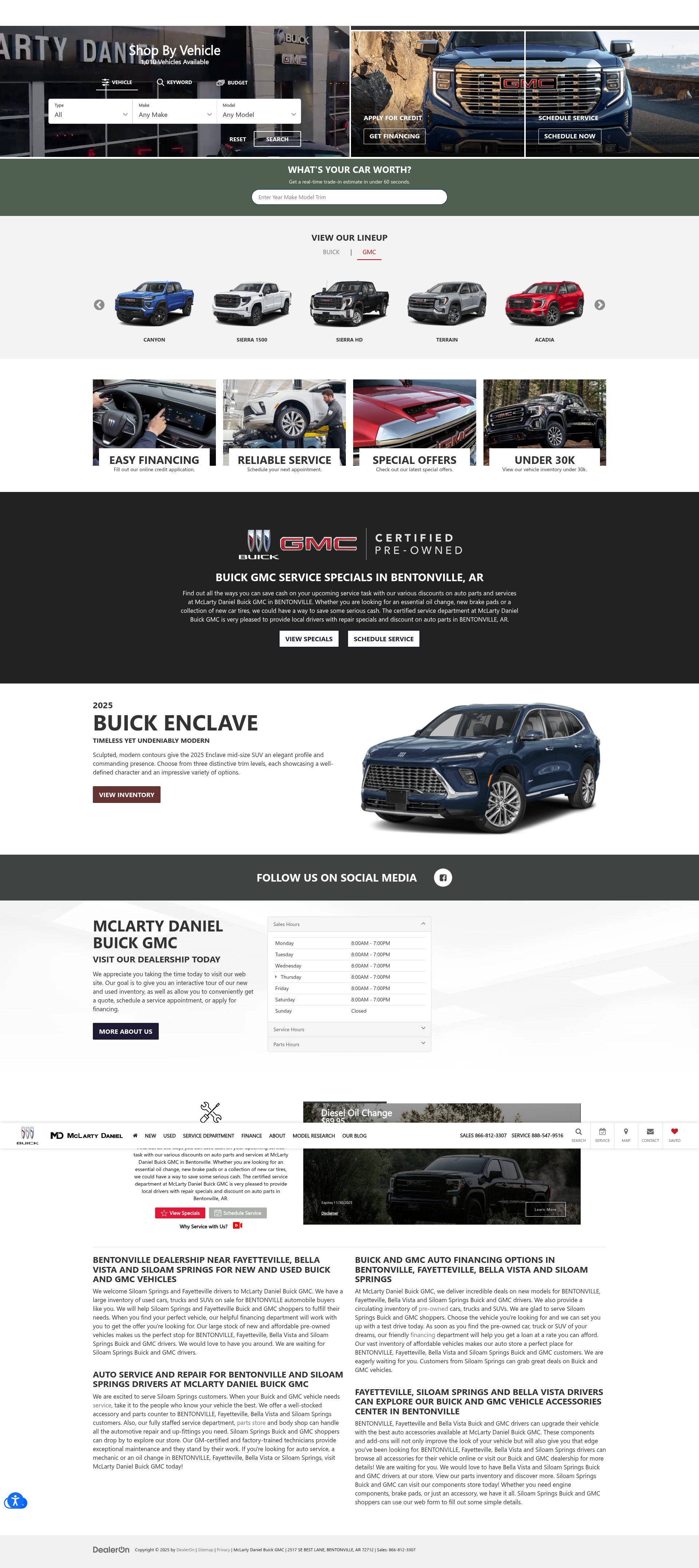 Screenshot of www.bentonvillebuickgmc.com