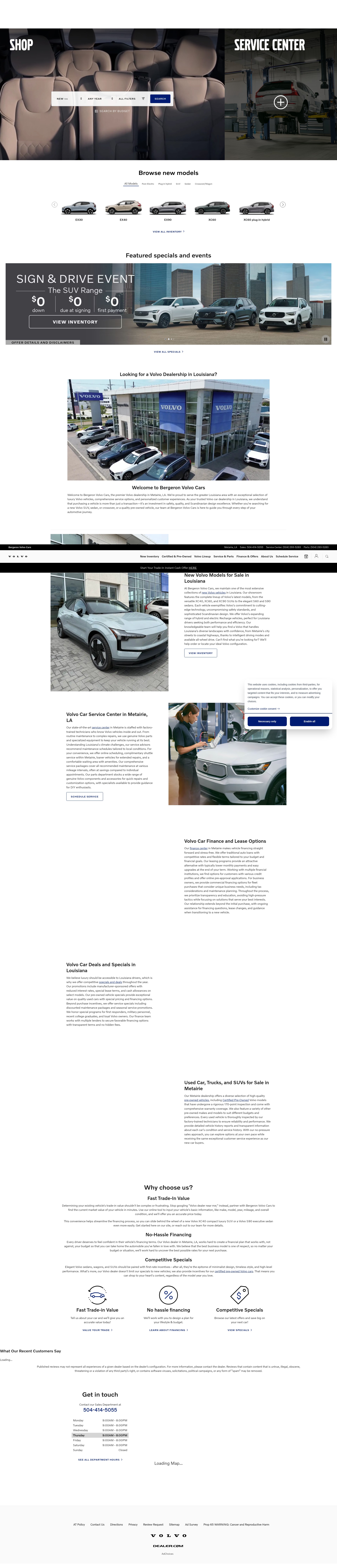 Screenshot of www.bergeronvolvocars.com