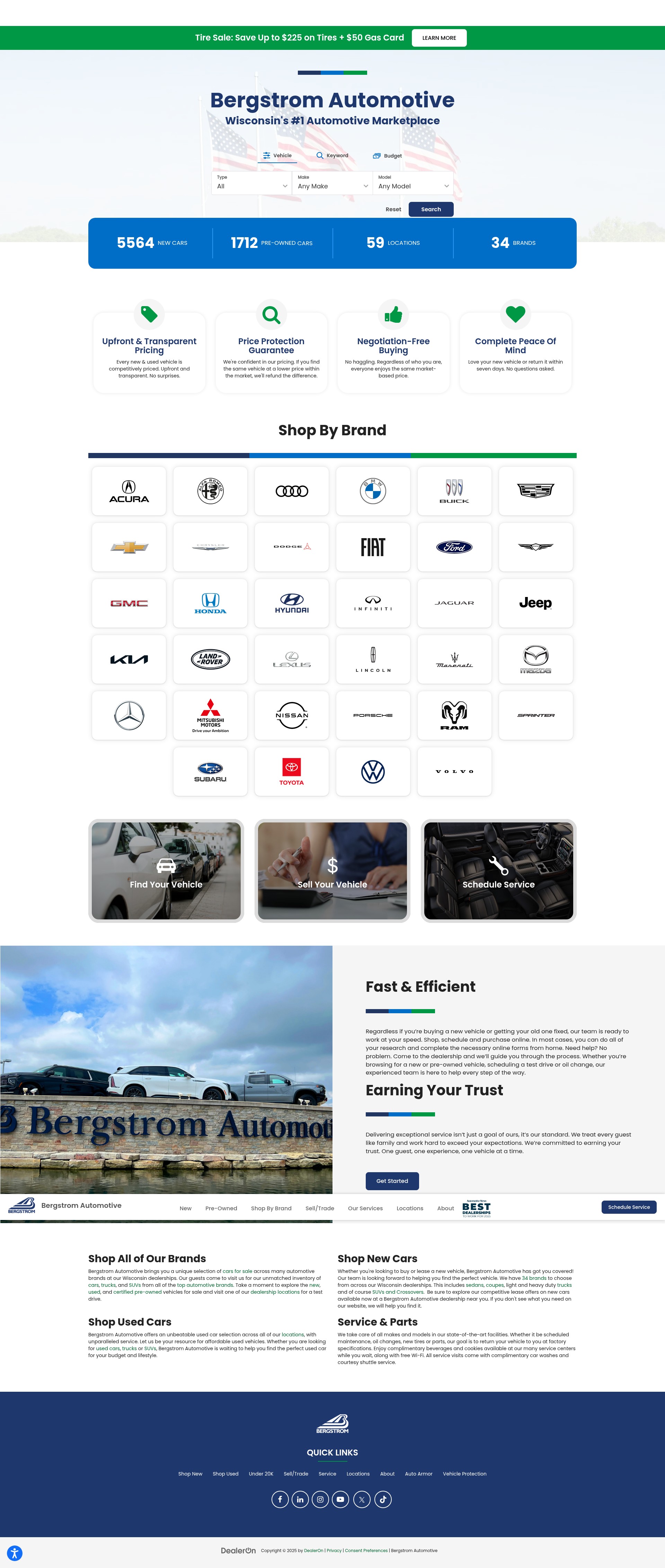 Screenshot of www.bergstromauto.com