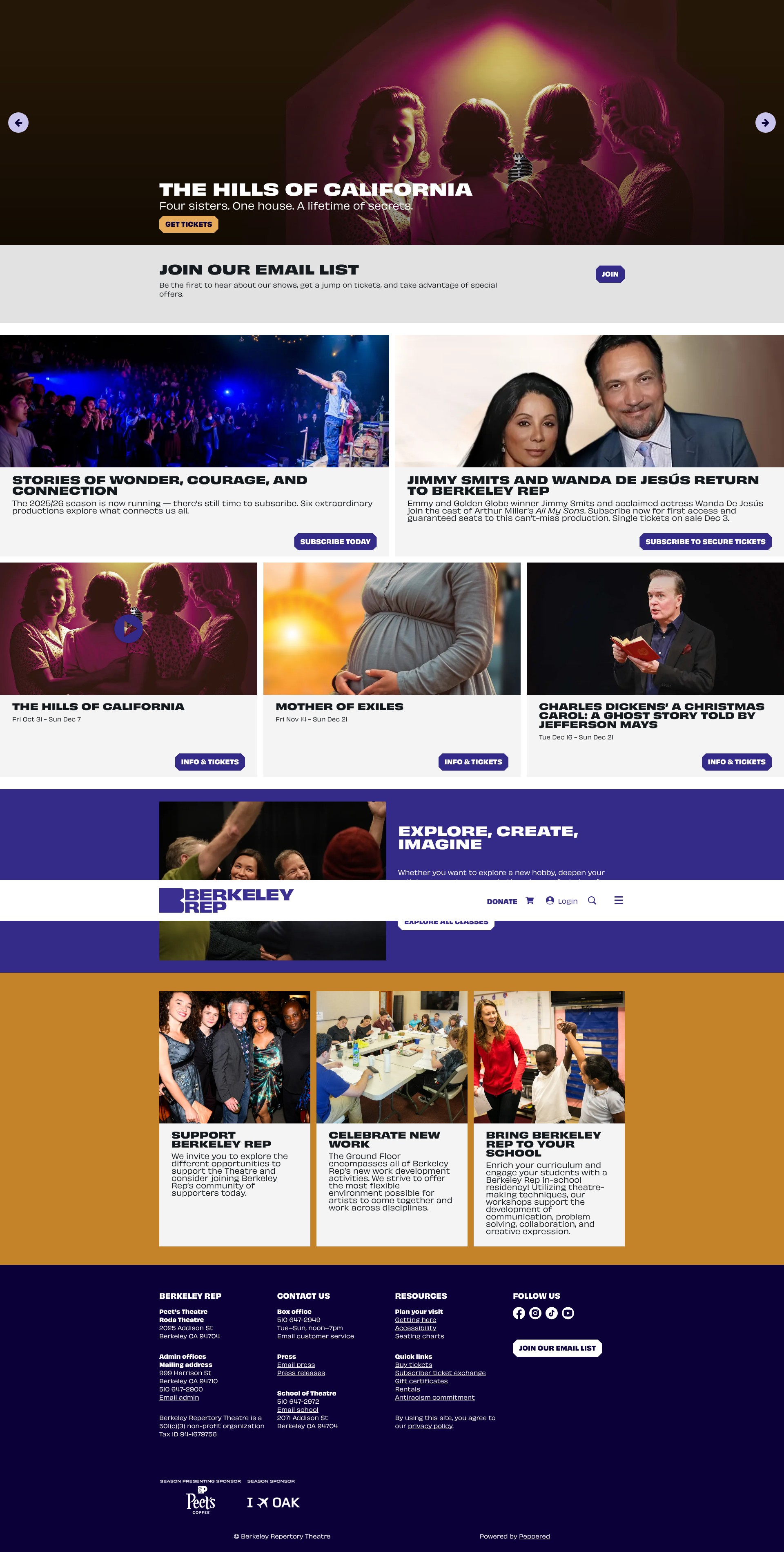 Screenshot of www.berkeleyrep.org