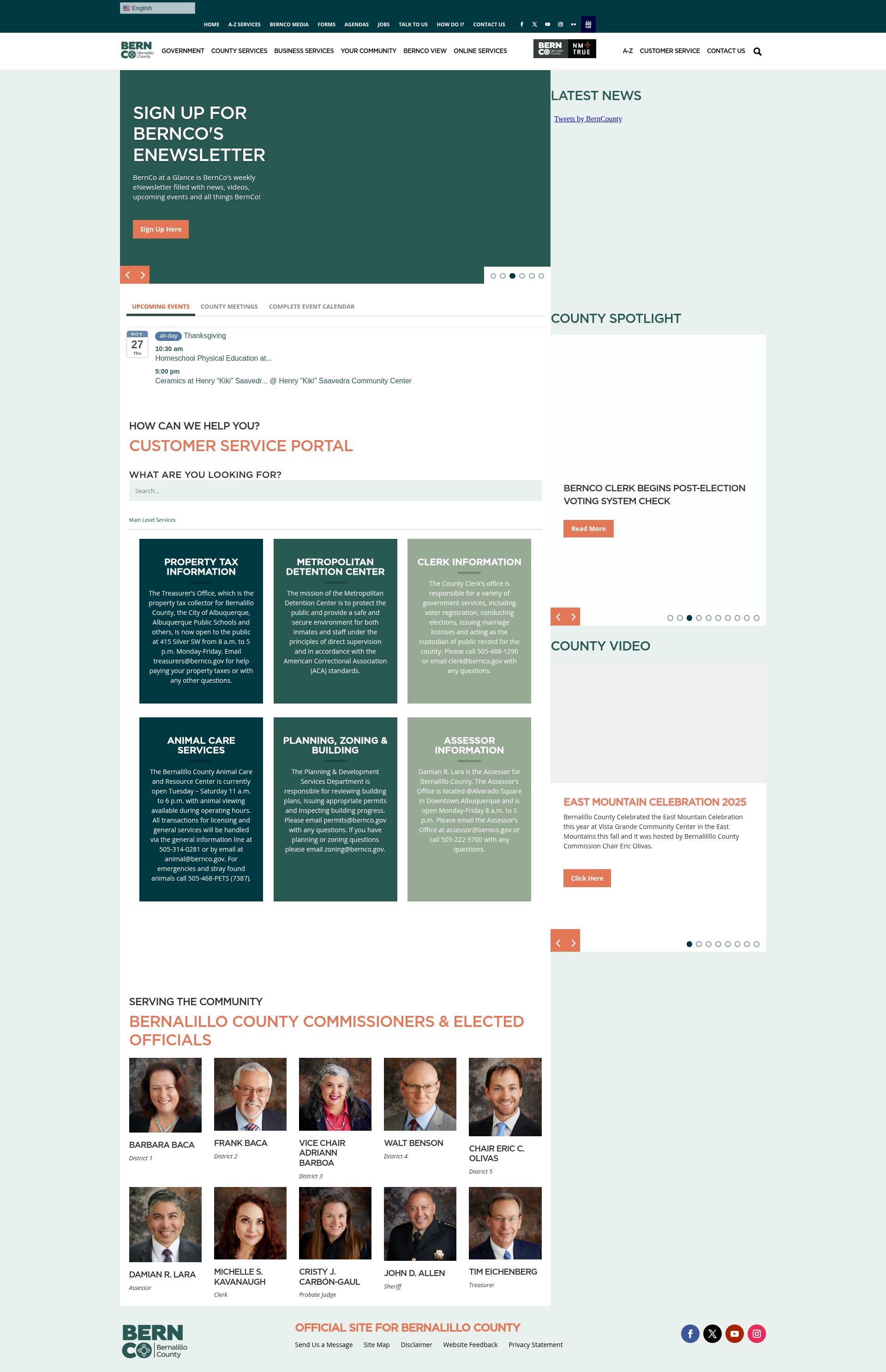 Screenshot of www.bernco.gov