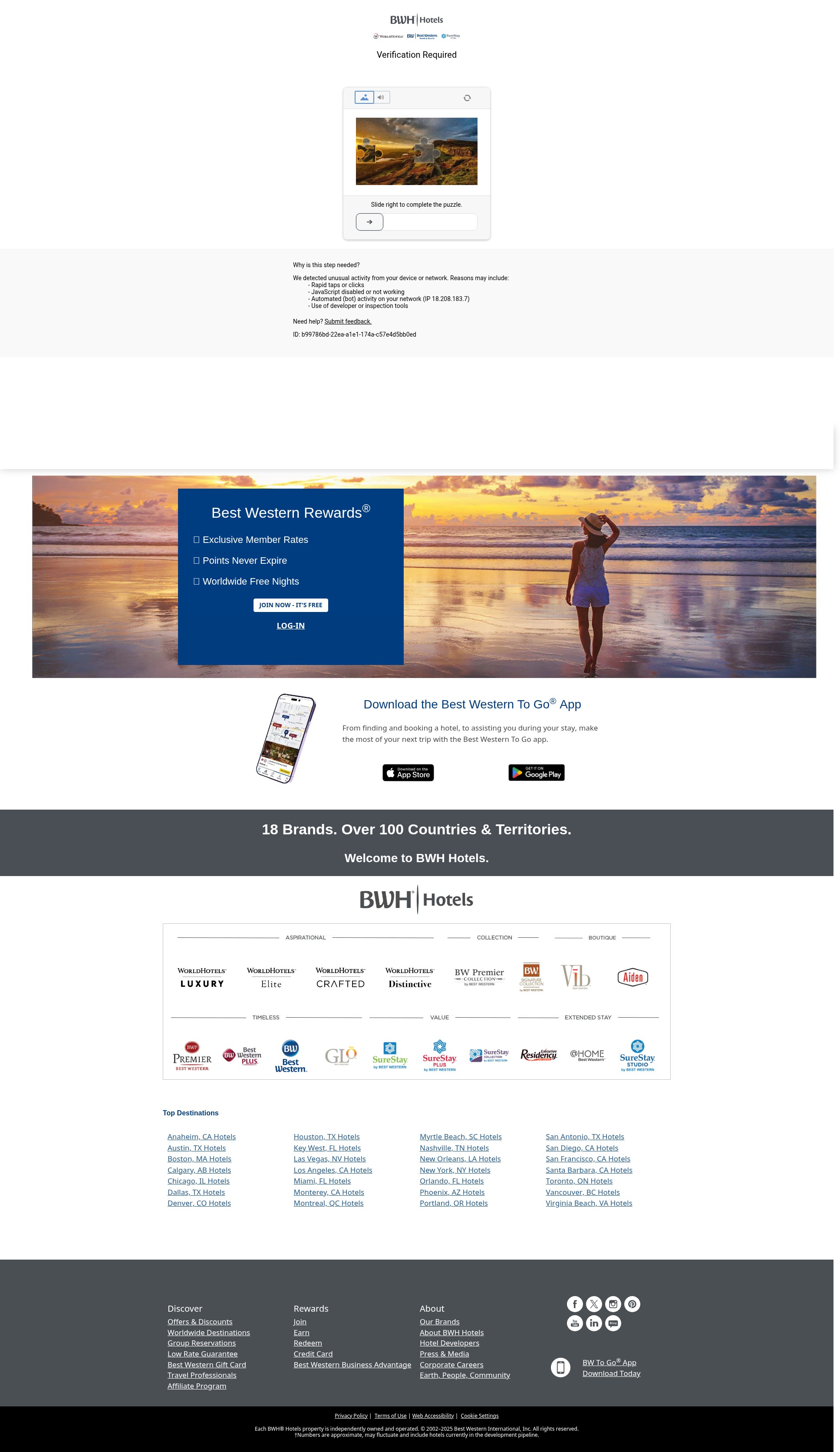 Screenshot of www.bestwestern.com
