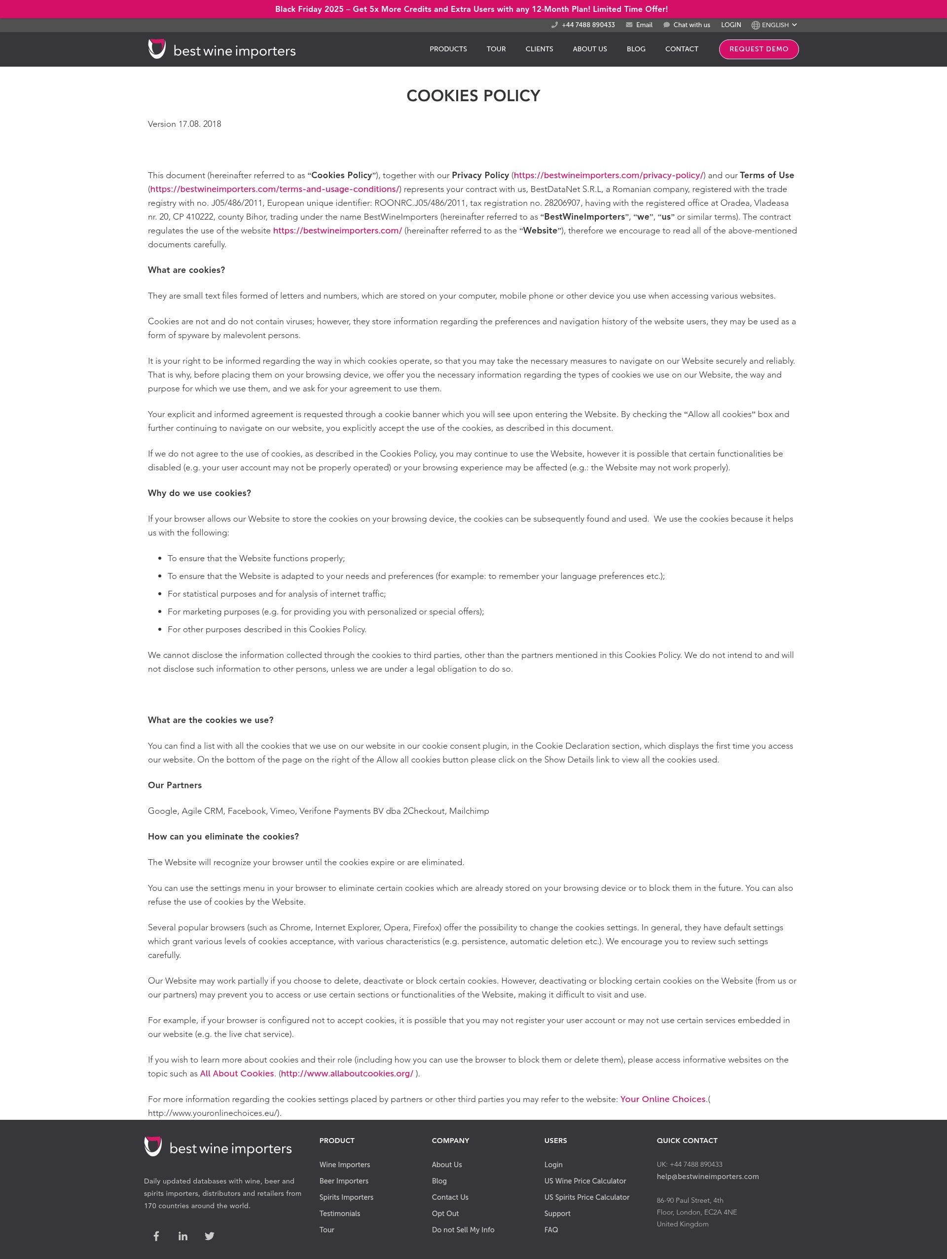 Screenshot of www.bestwineimporters.com