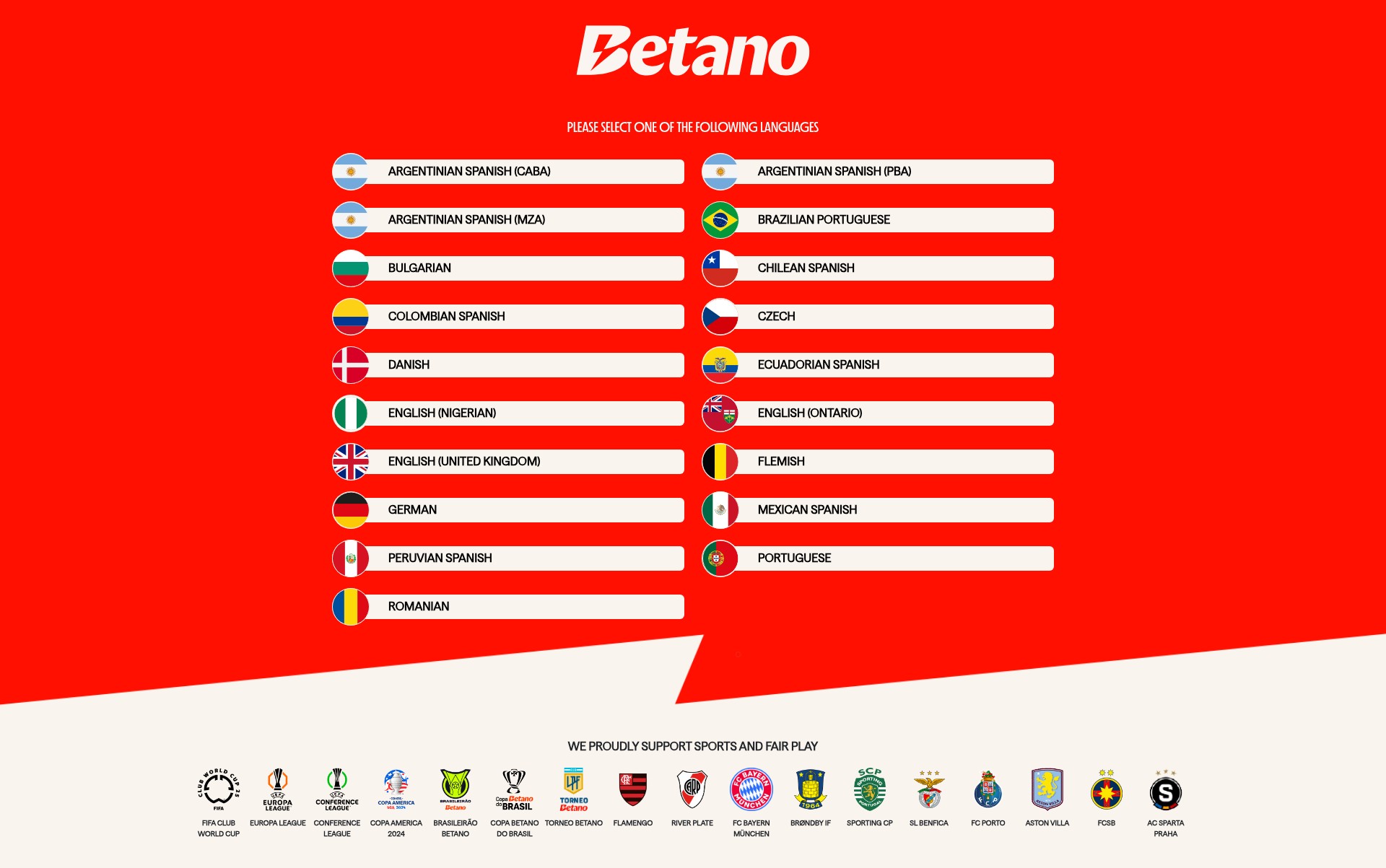 Screenshot of www.betano.com