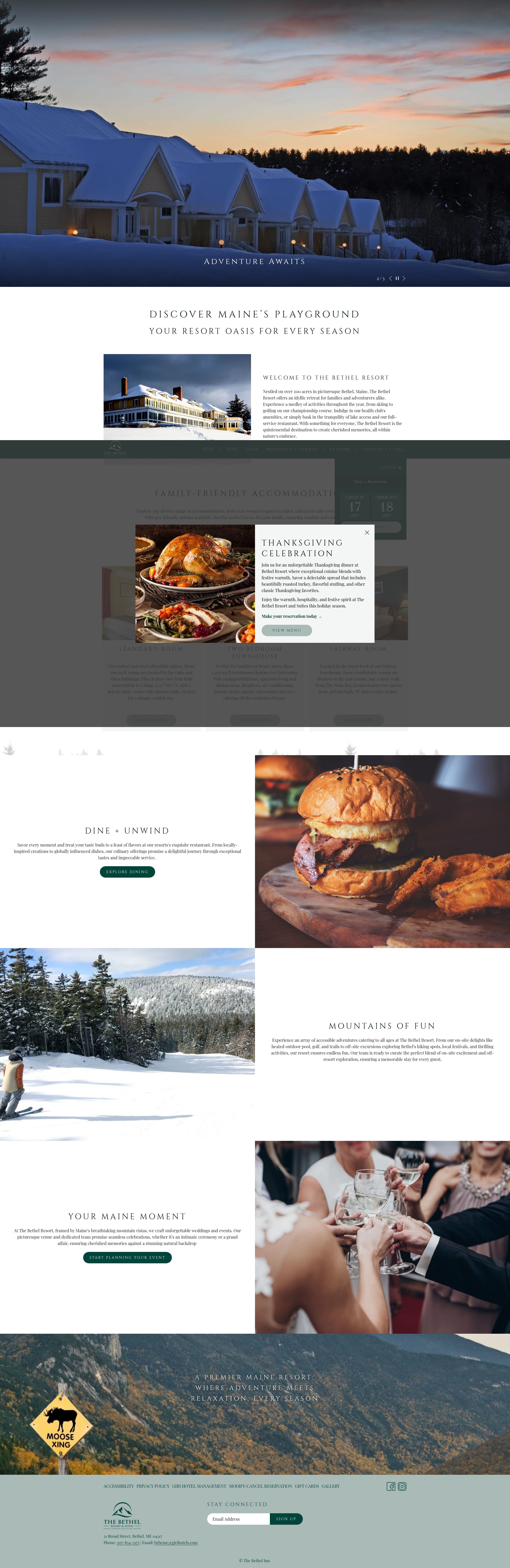 Screenshot of www.bethelresortandsuites.com
