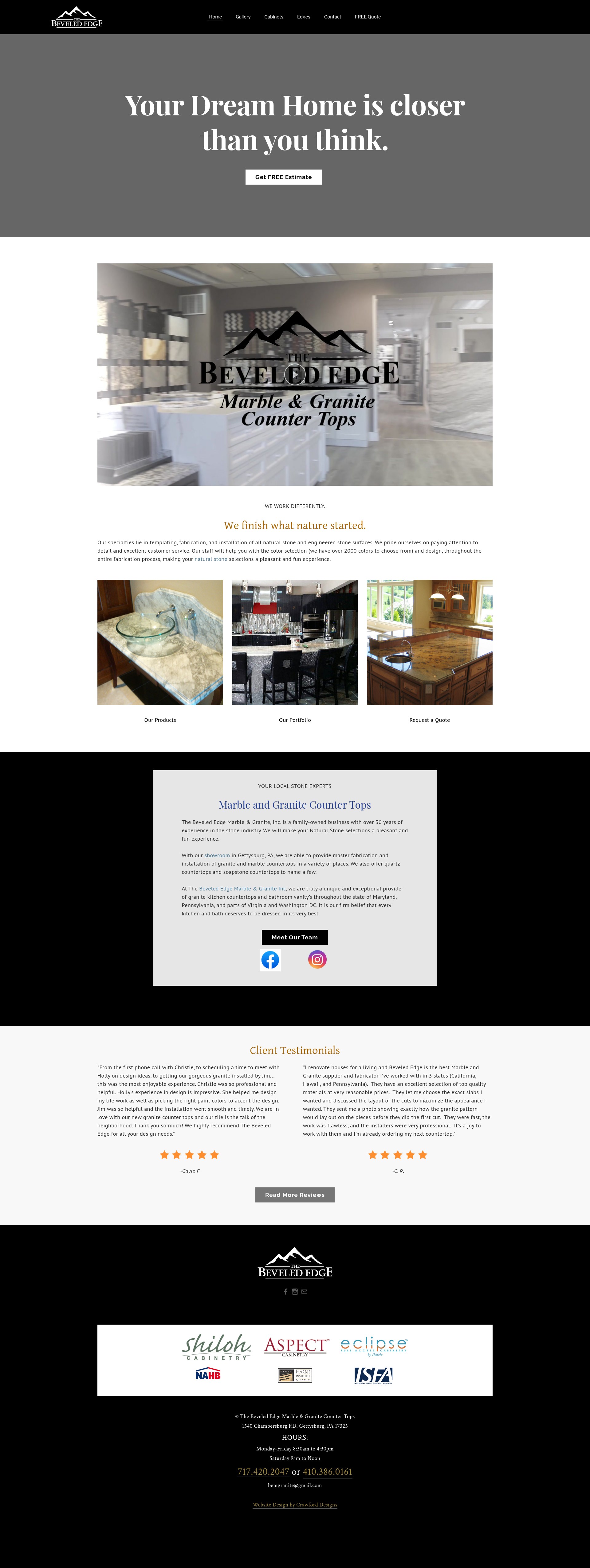 Screenshot of www.bevelededge.net