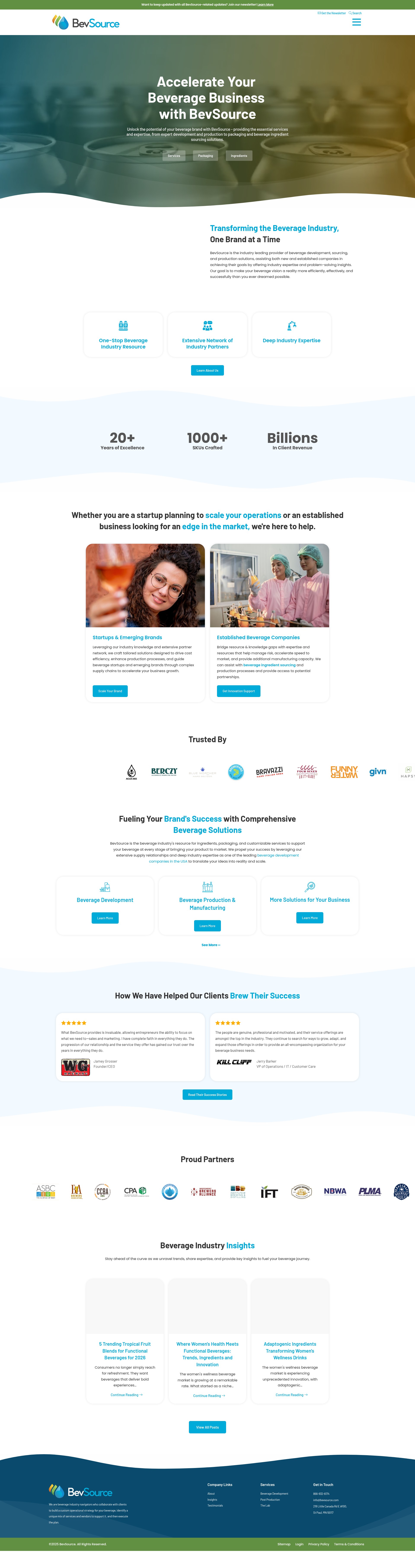 Screenshot of www.bevsource.com