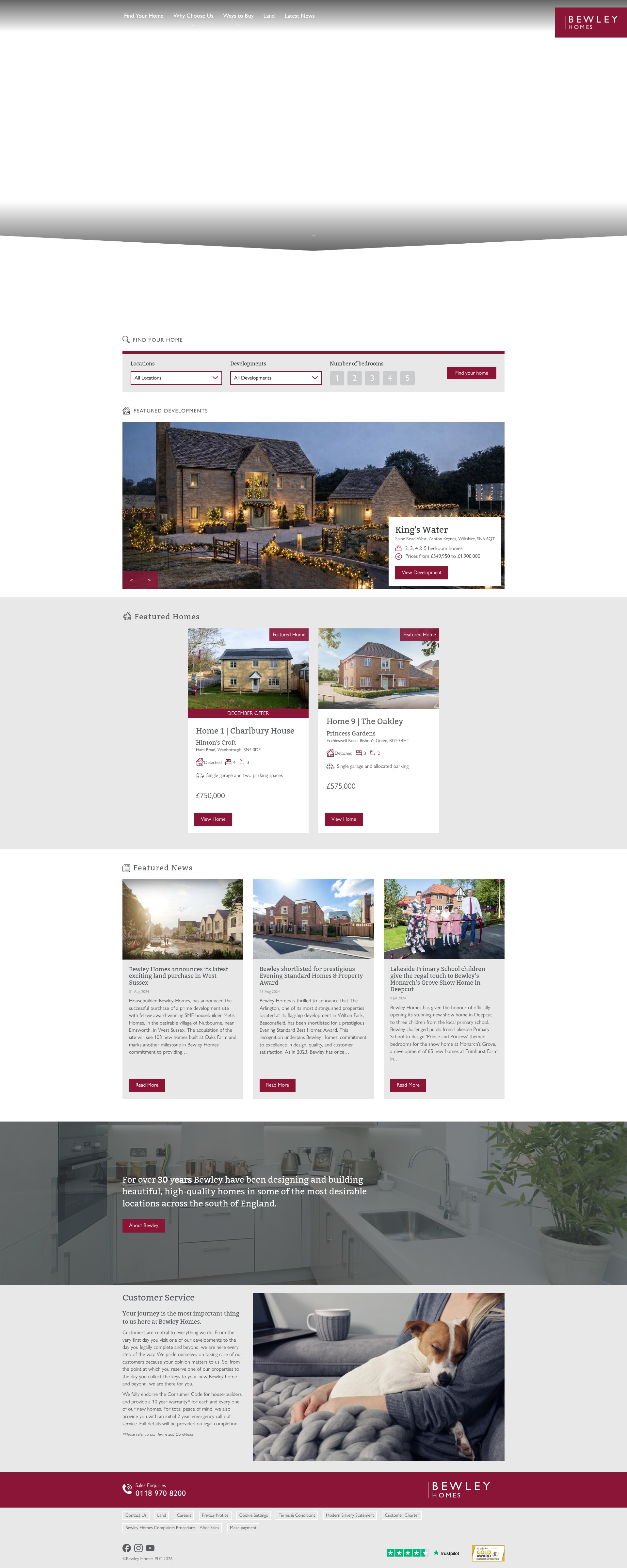 Screenshot of www.bewley.co.uk