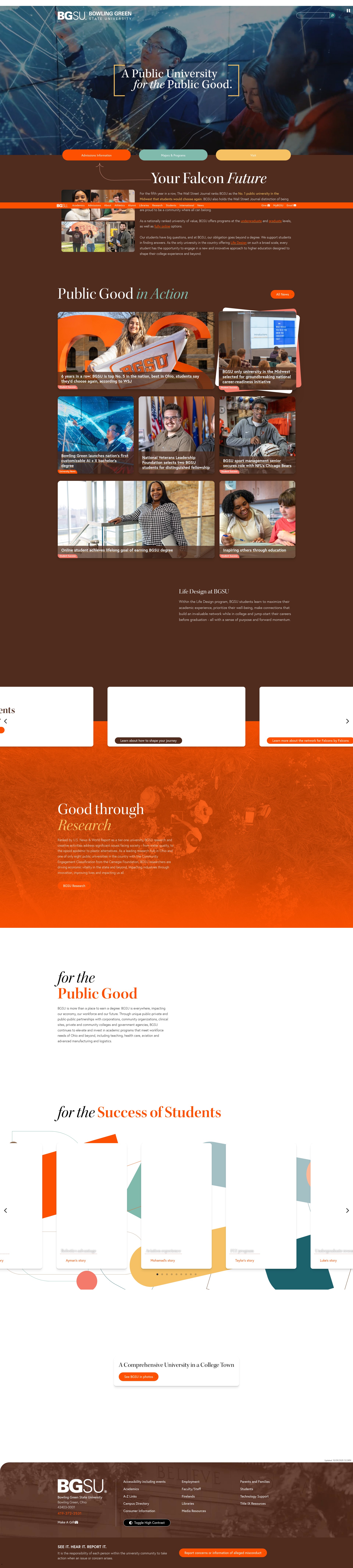 Screenshot of www.bgsu.edu
