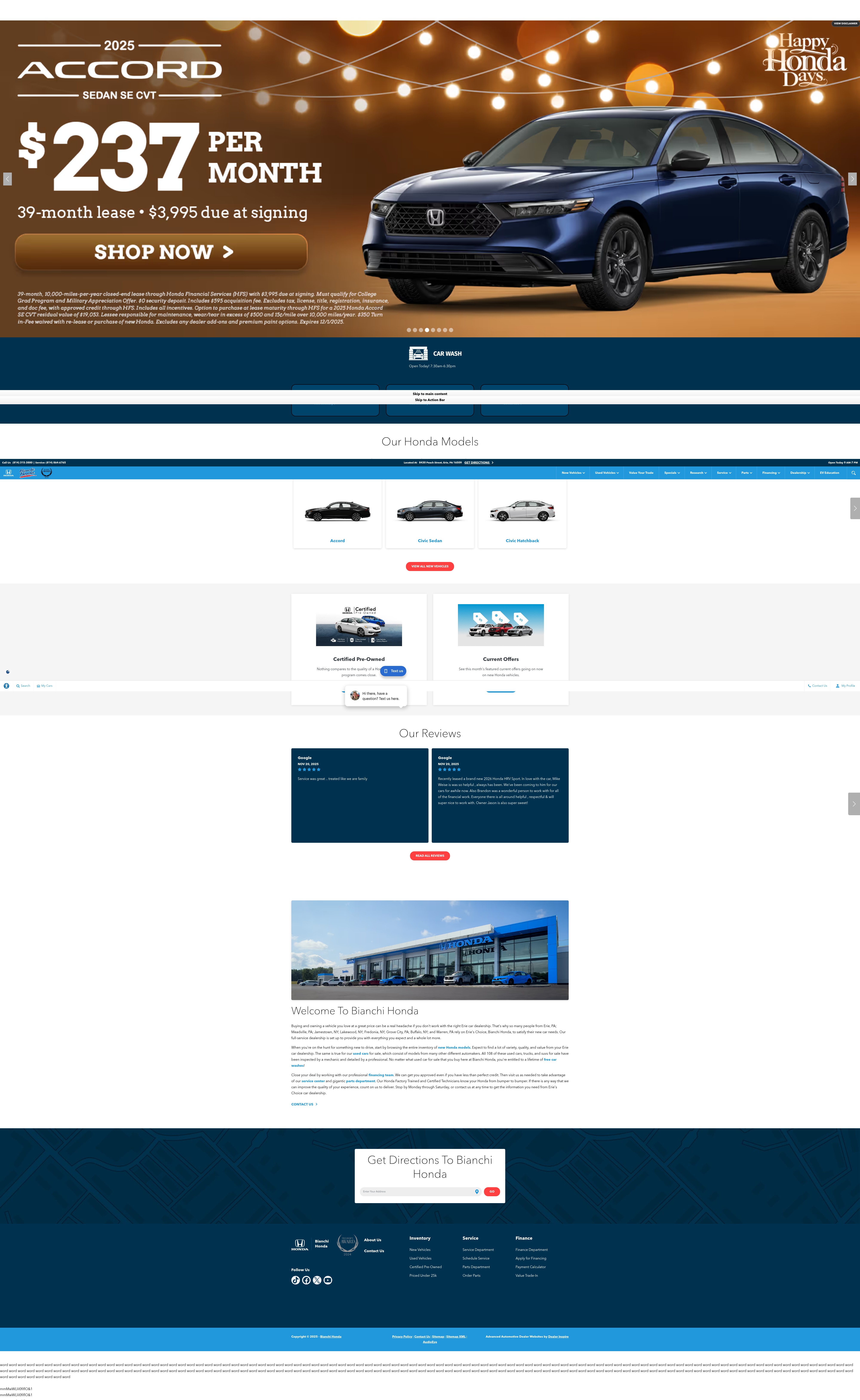 Screenshot of www.bianchihonda.com