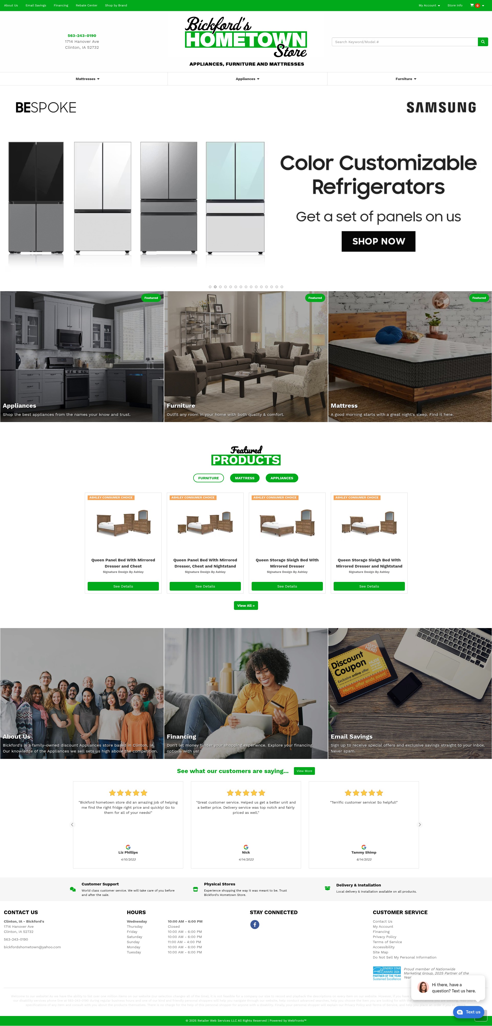 Screenshot of www.bickfordshometownstore.com