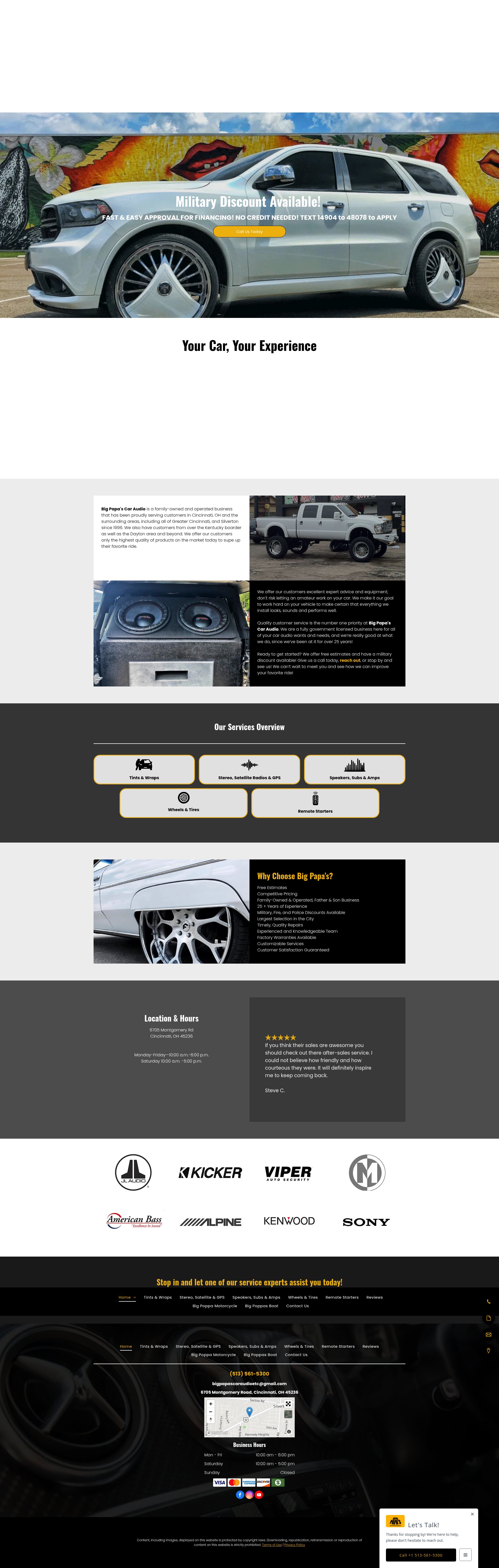Screenshot of www.bigpapascaraudio.com