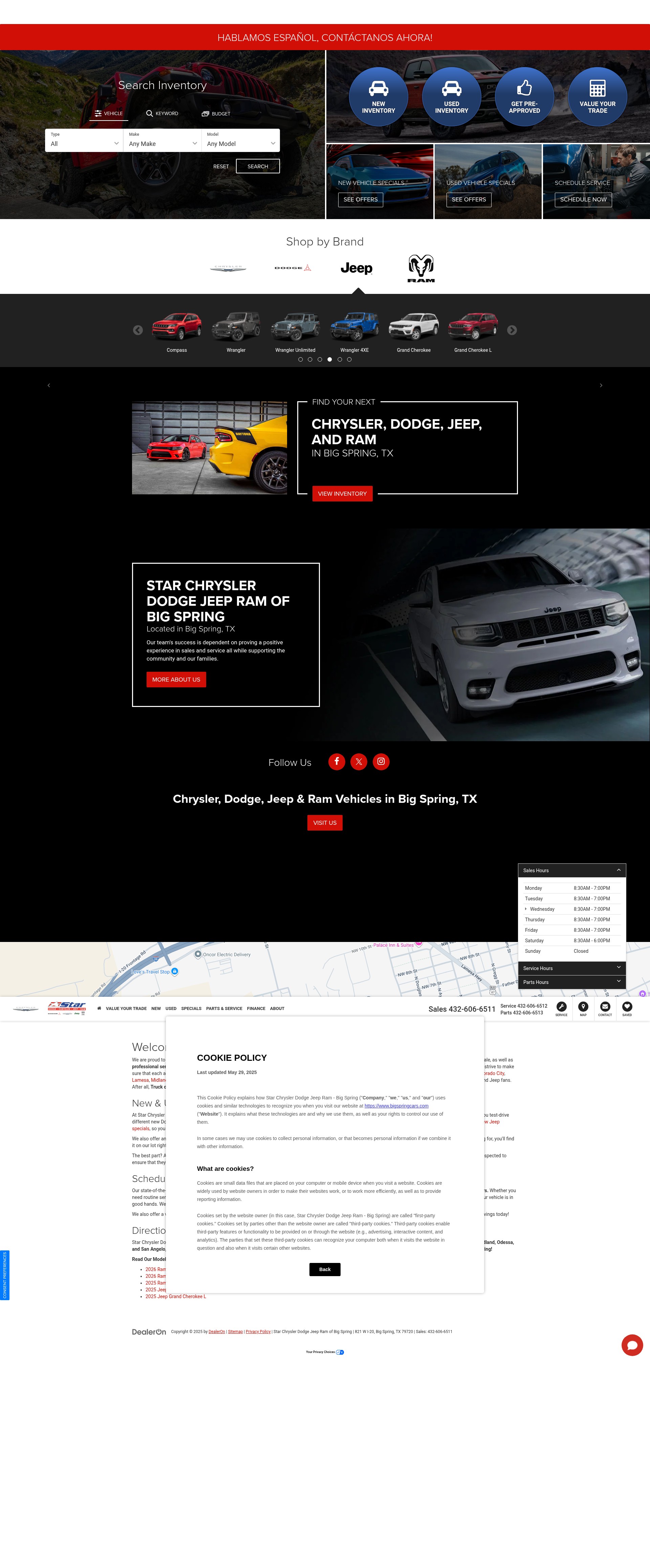 Screenshot of www.bigspringcars.com
