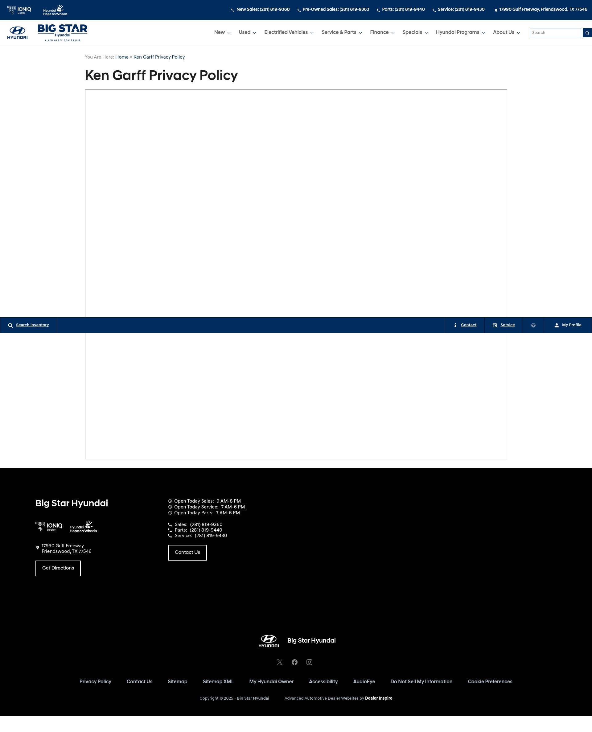 Screenshot of www.bigstarhyundai.com