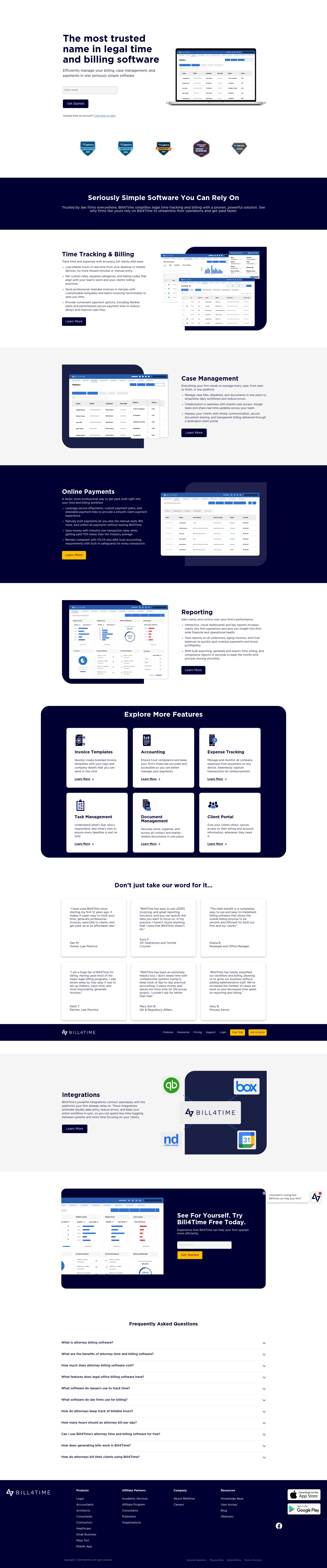 Screenshot of www.bill4time.com